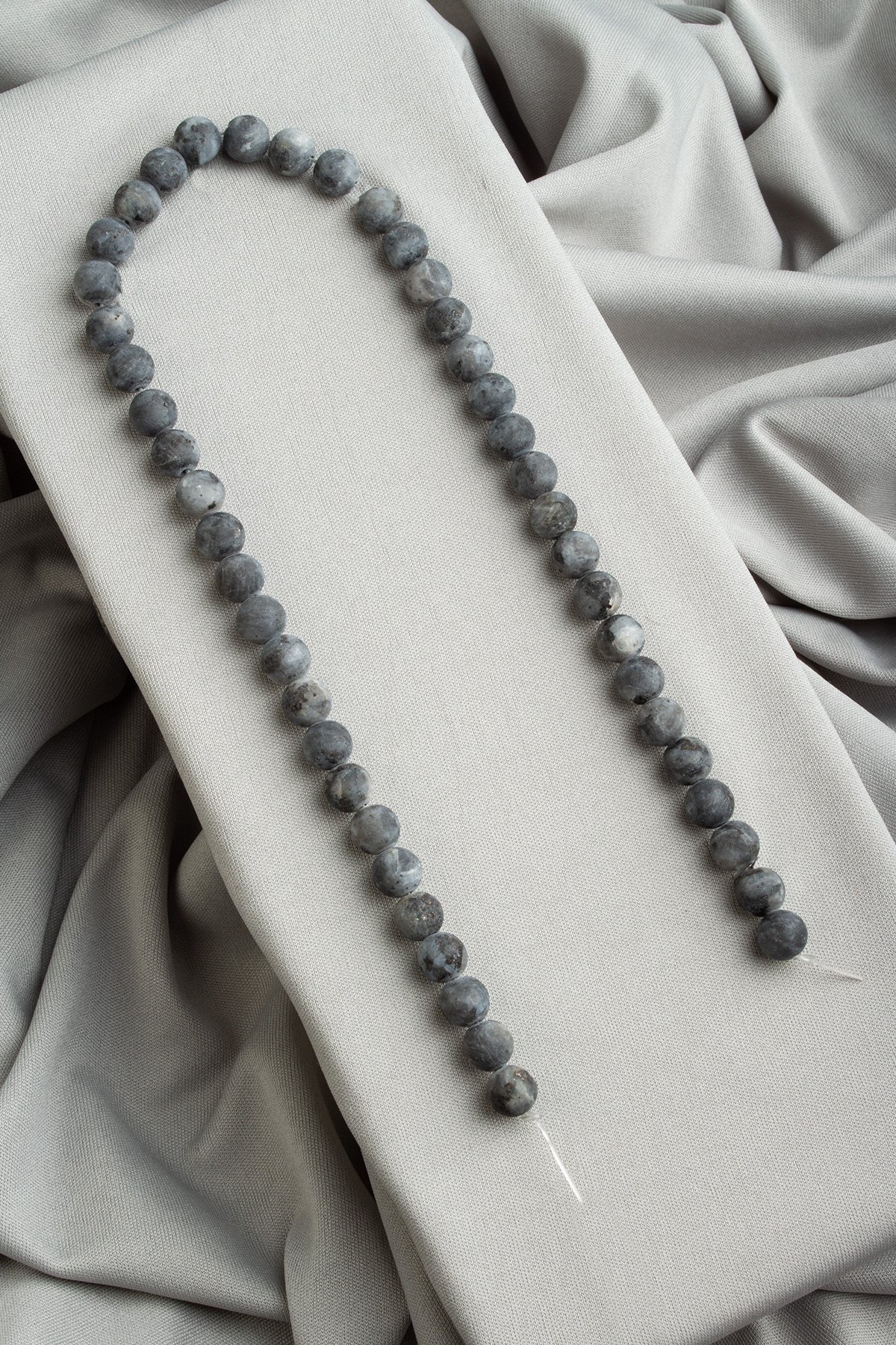 Larvakit Natural Stone Matte Globe Cut 8mm String Of Beads