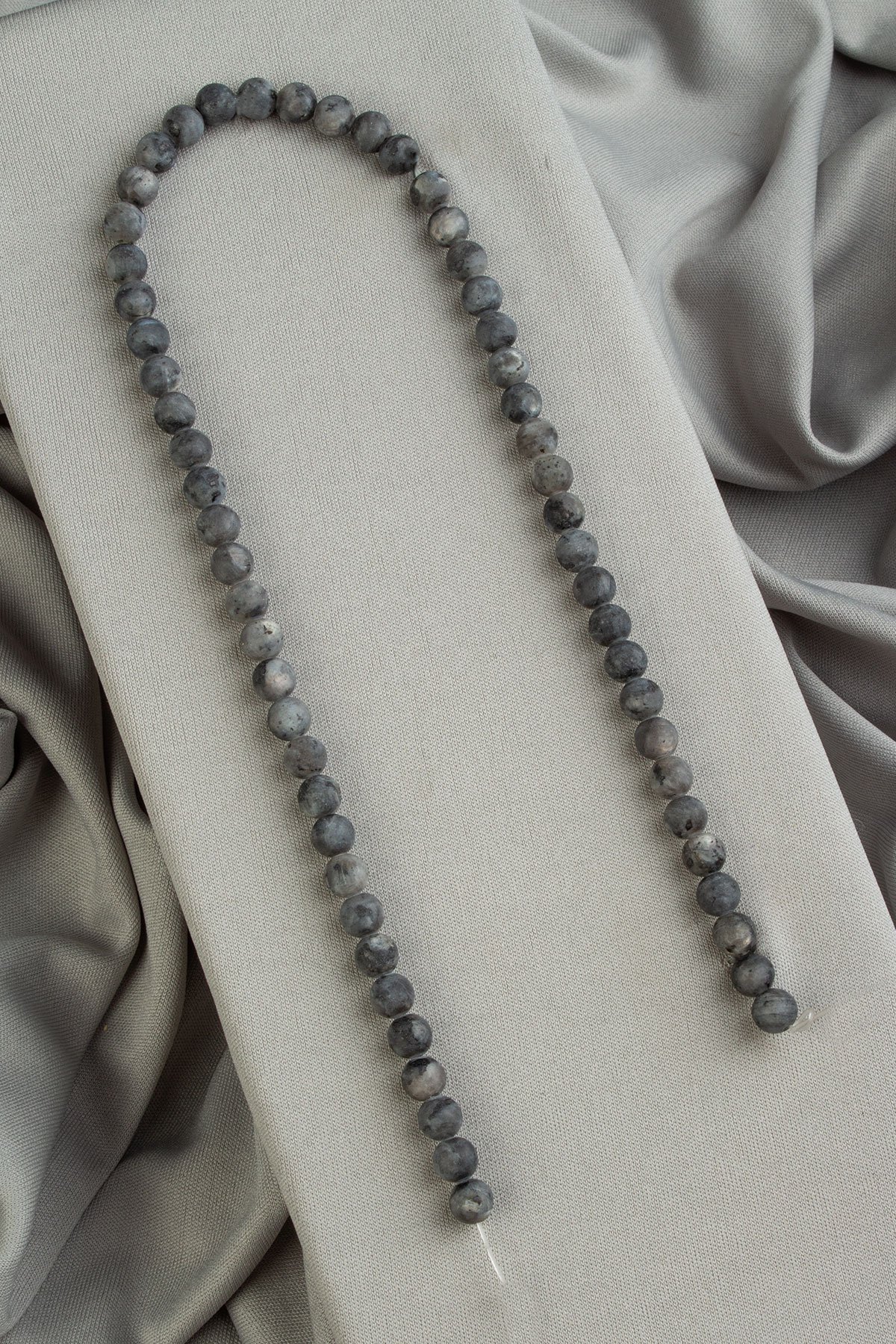Larvakit Natural Stone Matte Globe Cut 6mm String Of Beads