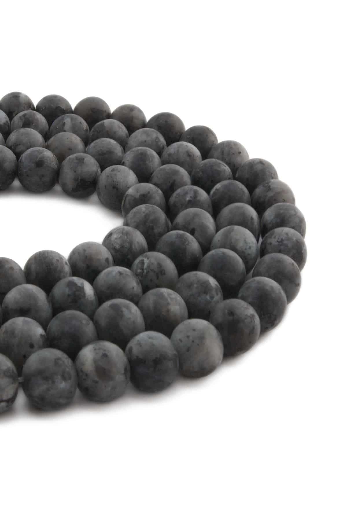 Larvakit Natural Stone Matte Globe Cut 10mm String Of Beads
