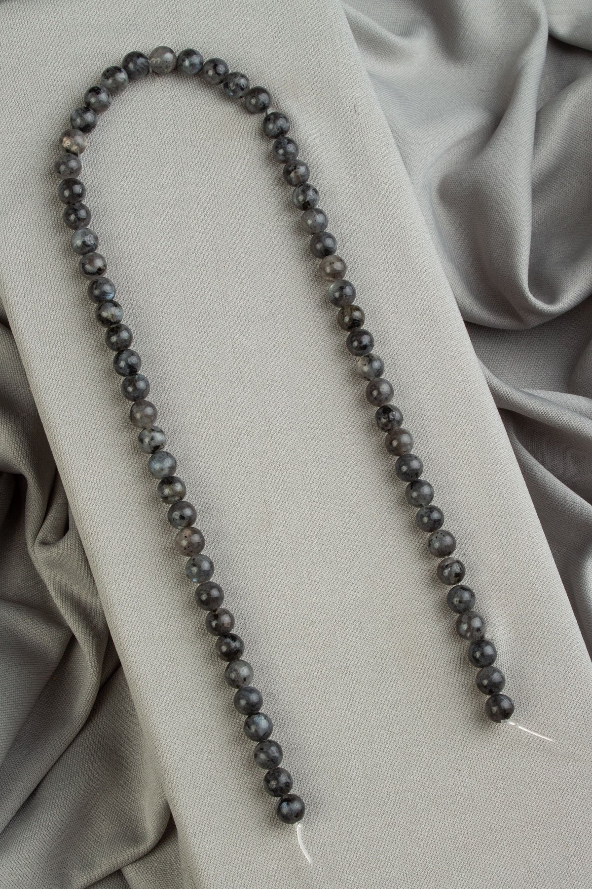 Larvakit Natural Stone Shiny Globe Cut 6mm String Of Beads