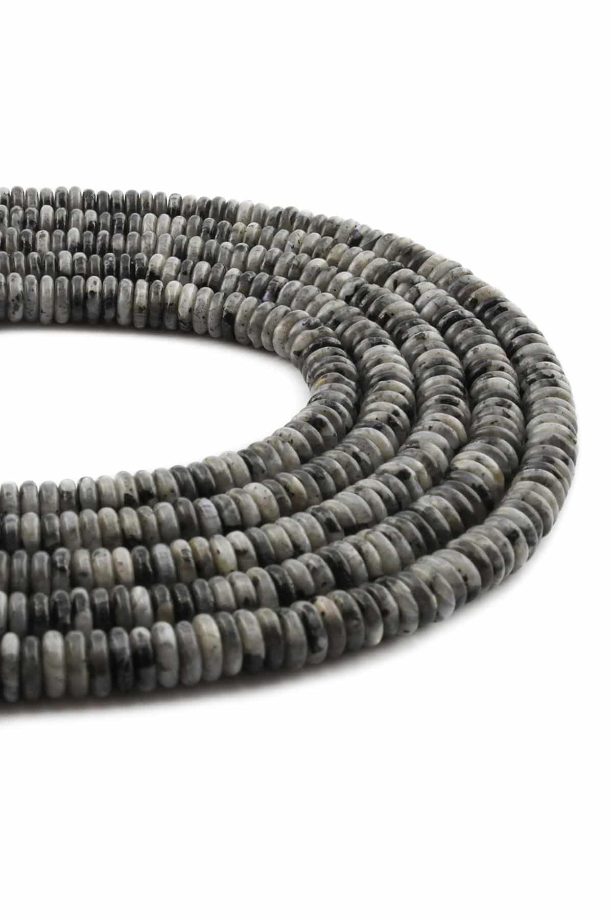 Larvakit Natural Stone Washer Cut 6x2mm String Of Beads