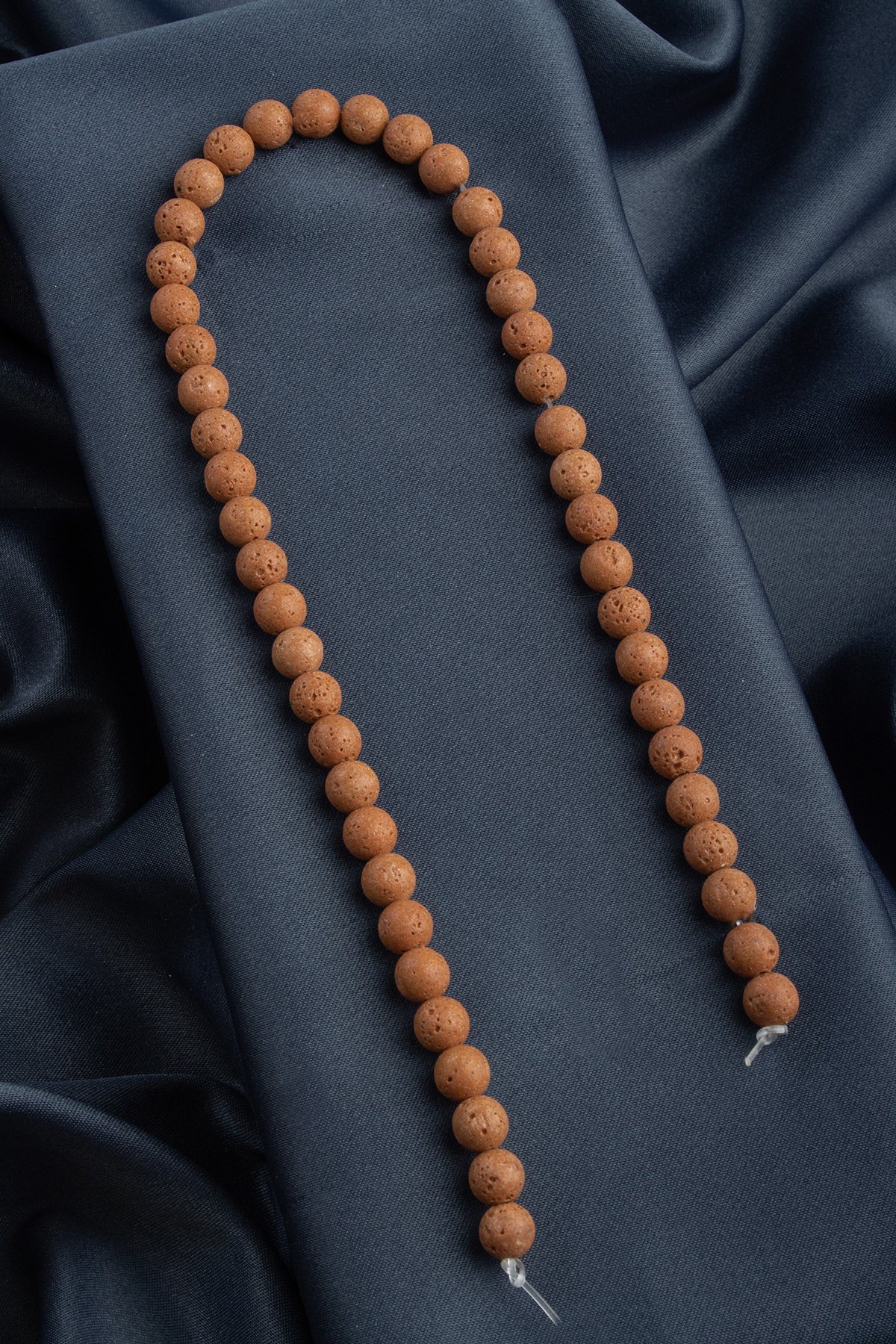 Lav Taşı Doğal Taş Kahverengi Küre Kesim 8mm Dizi