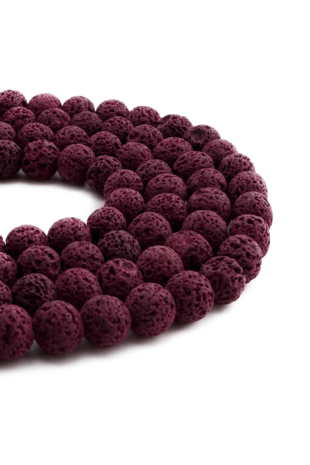 Lava Stone Natural Stone Matte Augerndy Globe Cut 10mm String Of Beads