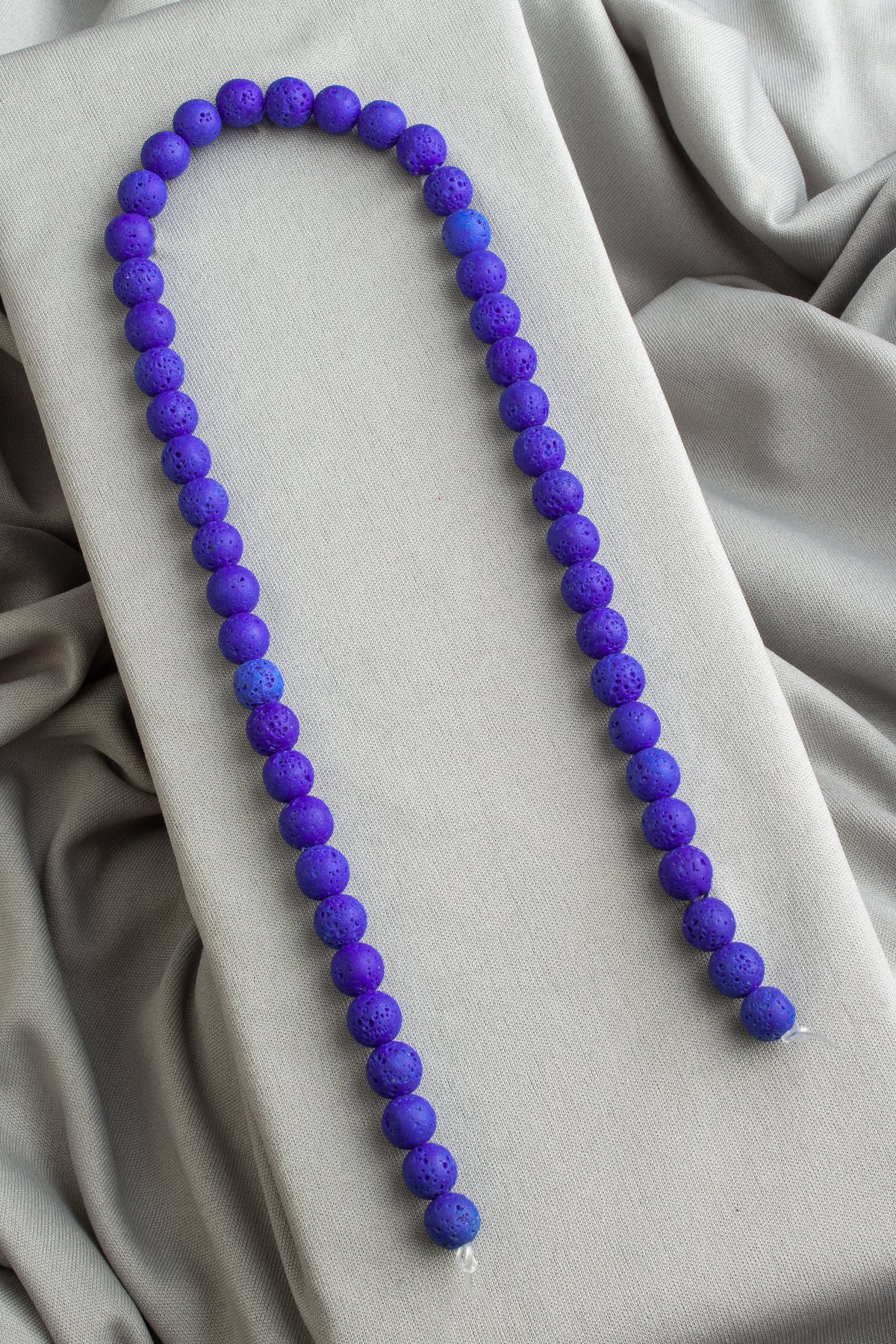Lava Stone Natural Stone Matte Dark Blue Globe Cut 8mm