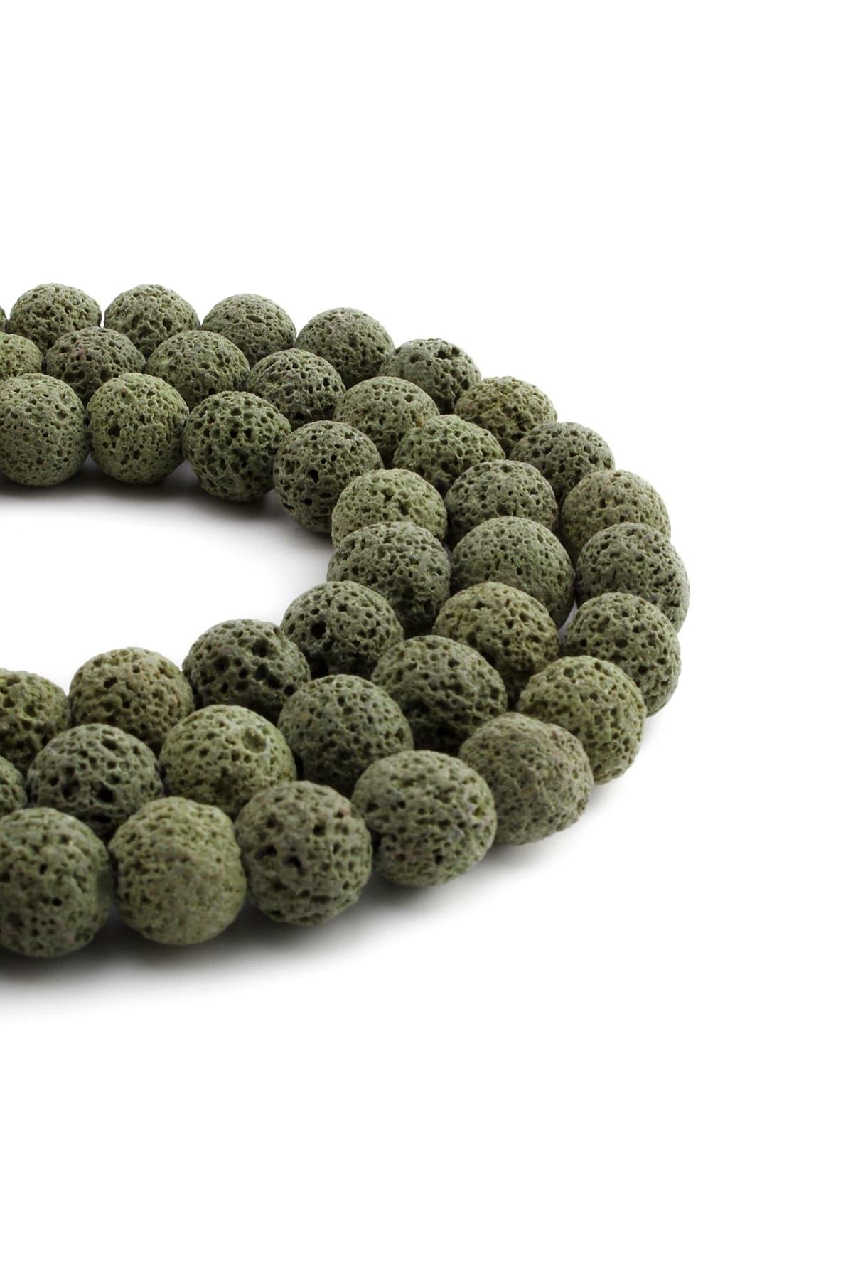 Lava Stone Natural Stone Matte Globe Cut 12mm String Of Beads