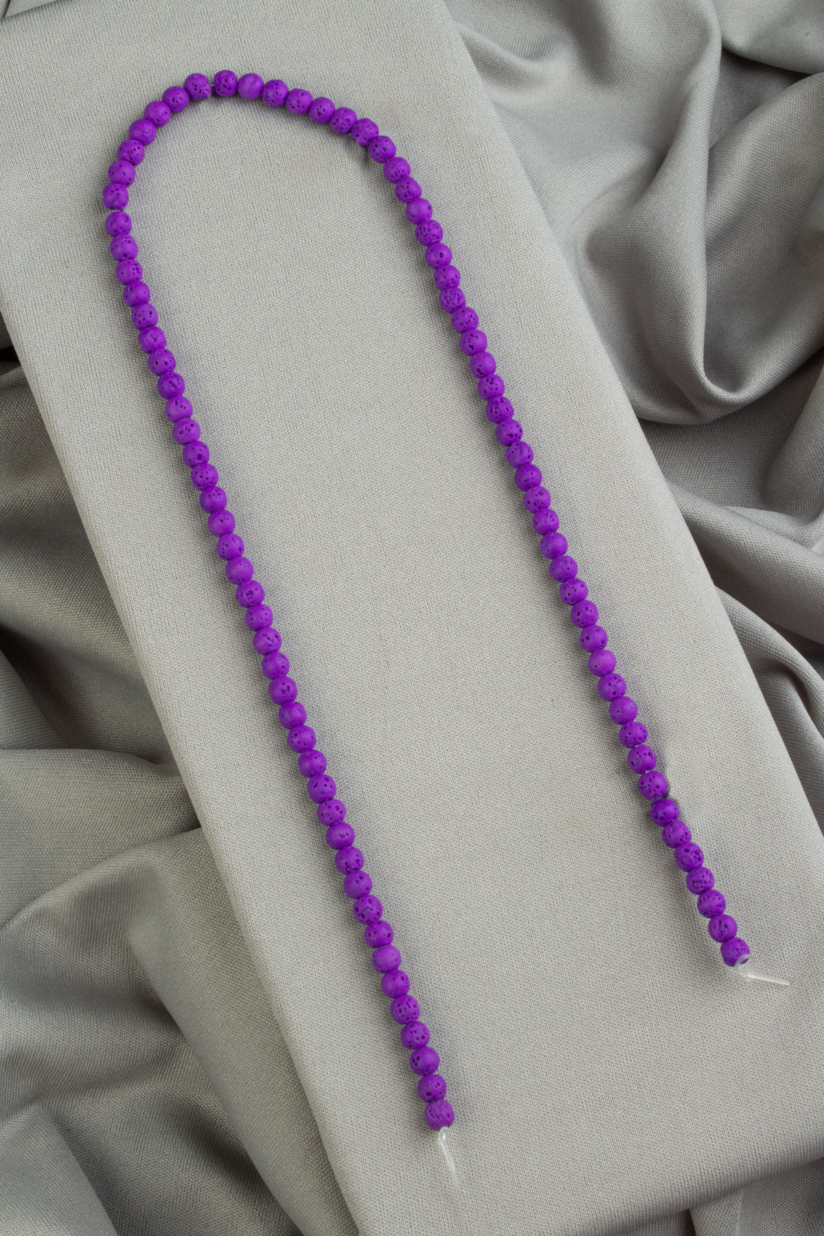 Lava Stone Natural Stone Matte Purple Globe Cut 4mm String Of Beads