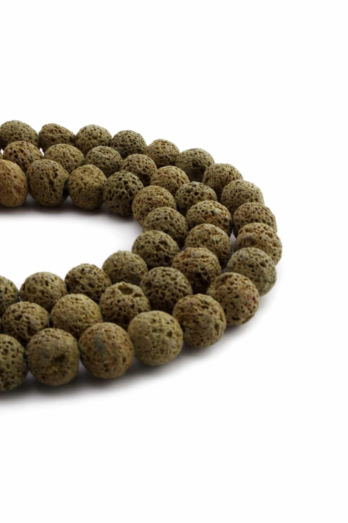 Lava Stone Natural Stone Matte Yellow Globe Cut 12mm String Of Beads