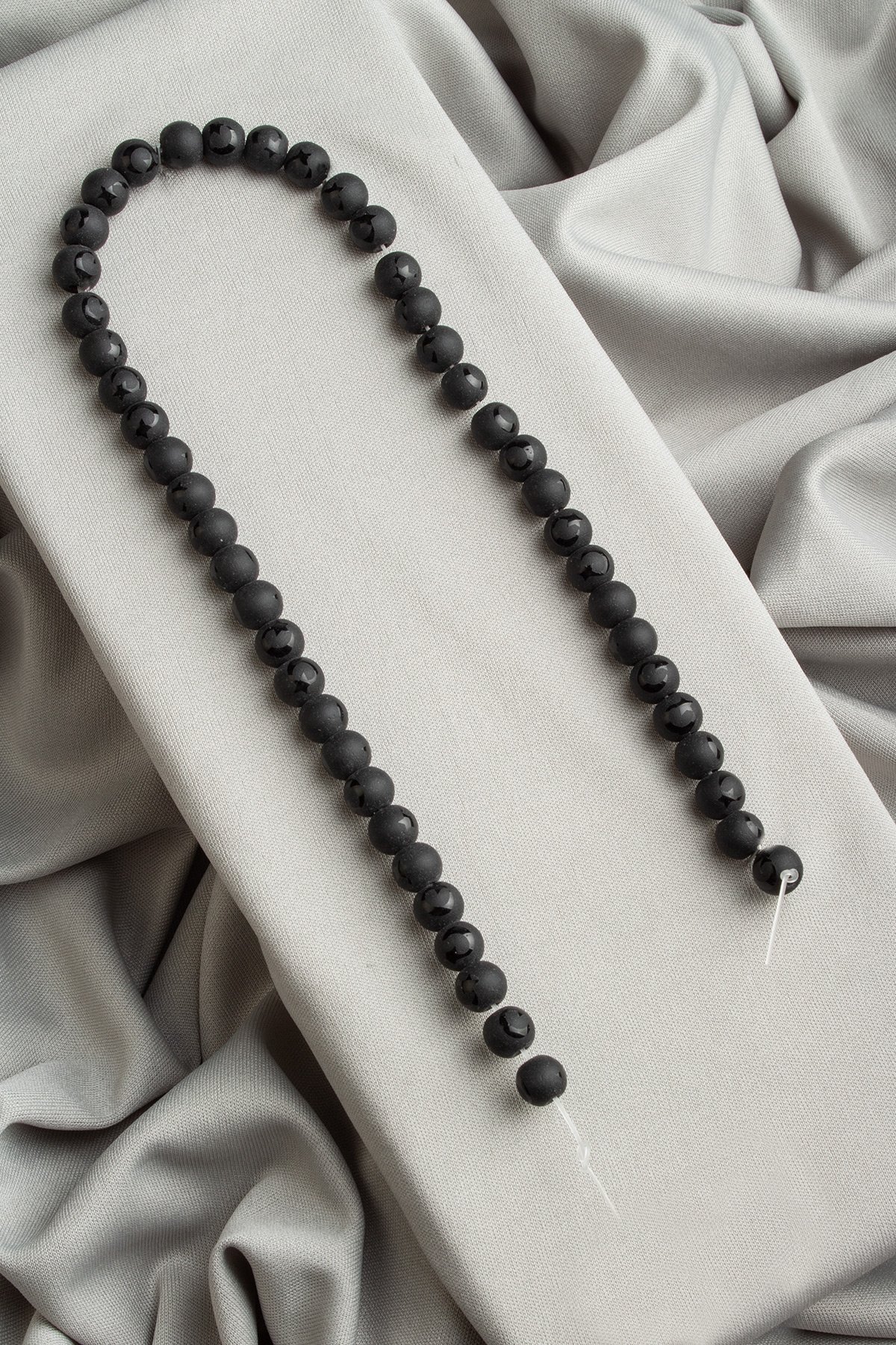 Onyx Natural Stone Globe Lazer Cut 8mm String Of Beads