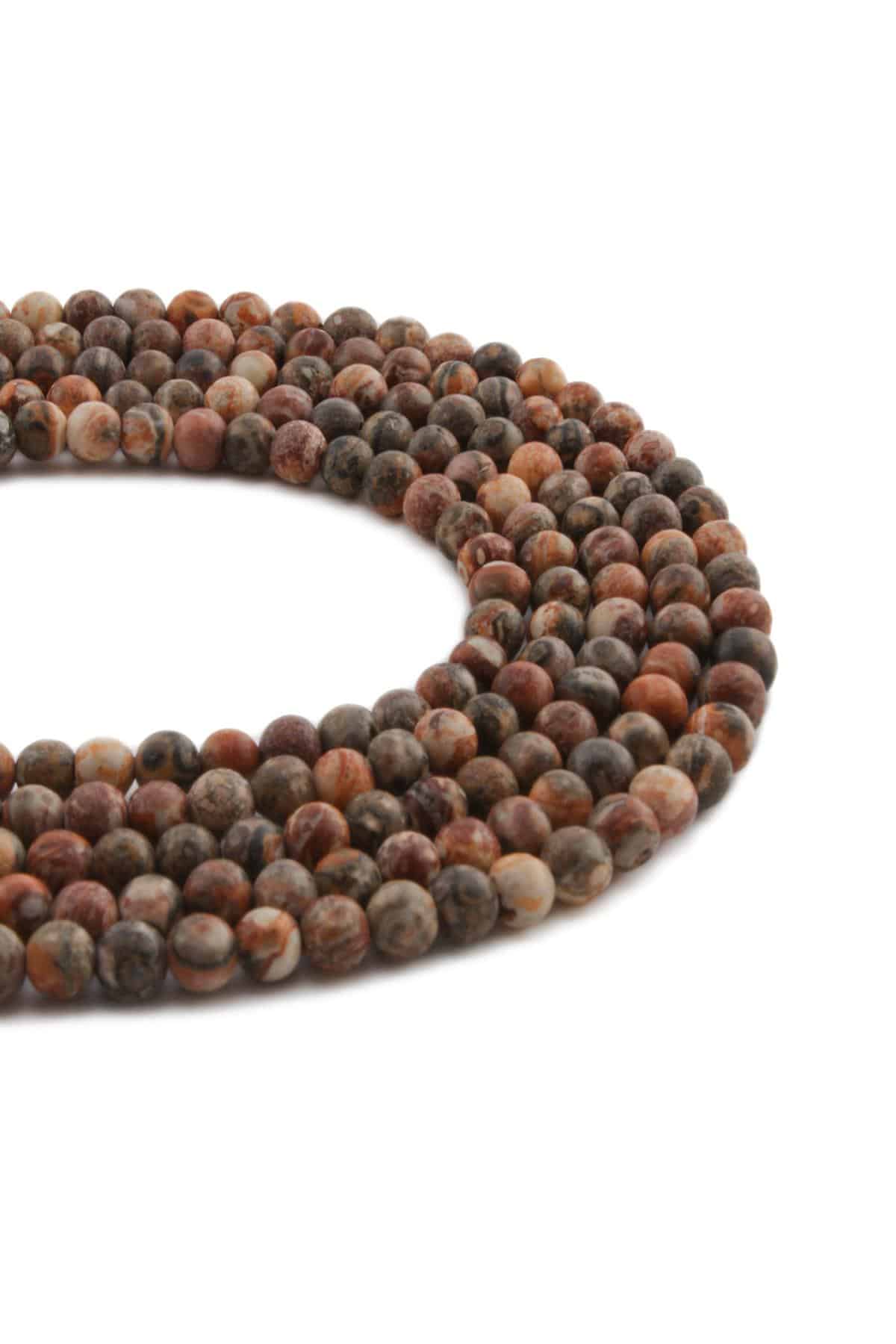 Leopar Jasper Doğal Taş Mat Küre Kesim 4mm Dizi [AA]