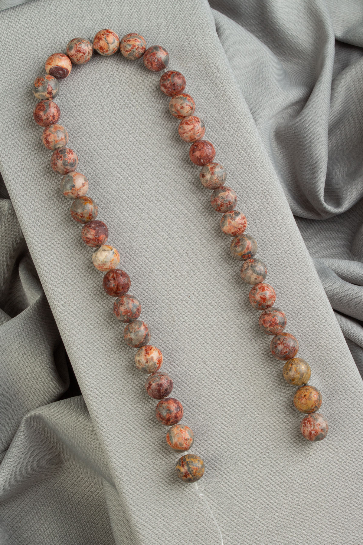 Leopar Jasper Doğal Taş Parlak Kırmızı Küre Kesim 10mm Dizi [AA]