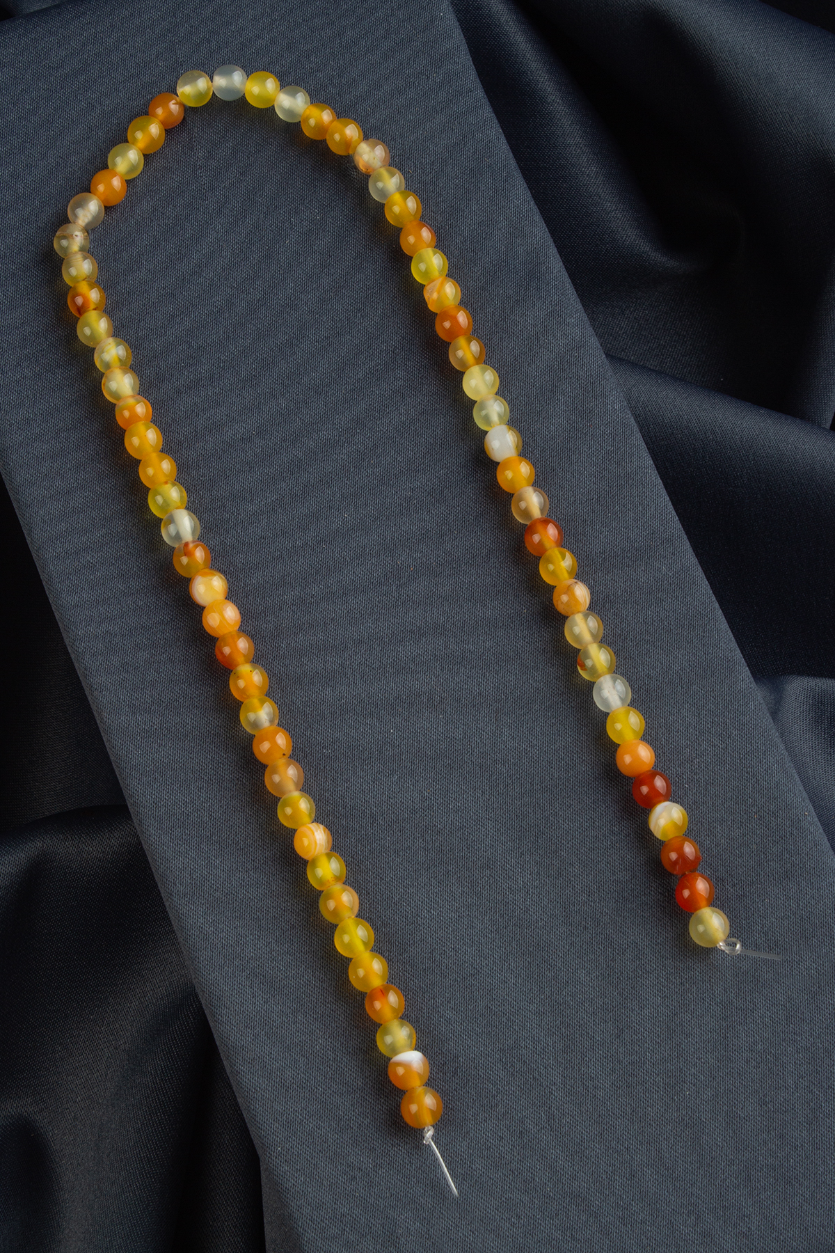 Madagaskar Akik Doğal Taş Parlak Turuncu Küre Kesim 6mm Dizi [AA]