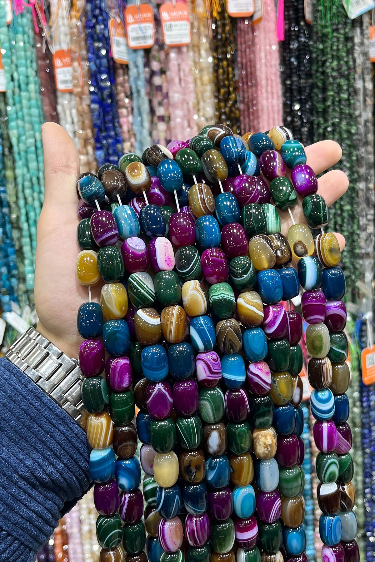 Madagaskar Akik Taşı Renkli Kapsül Kesim 13x18mm