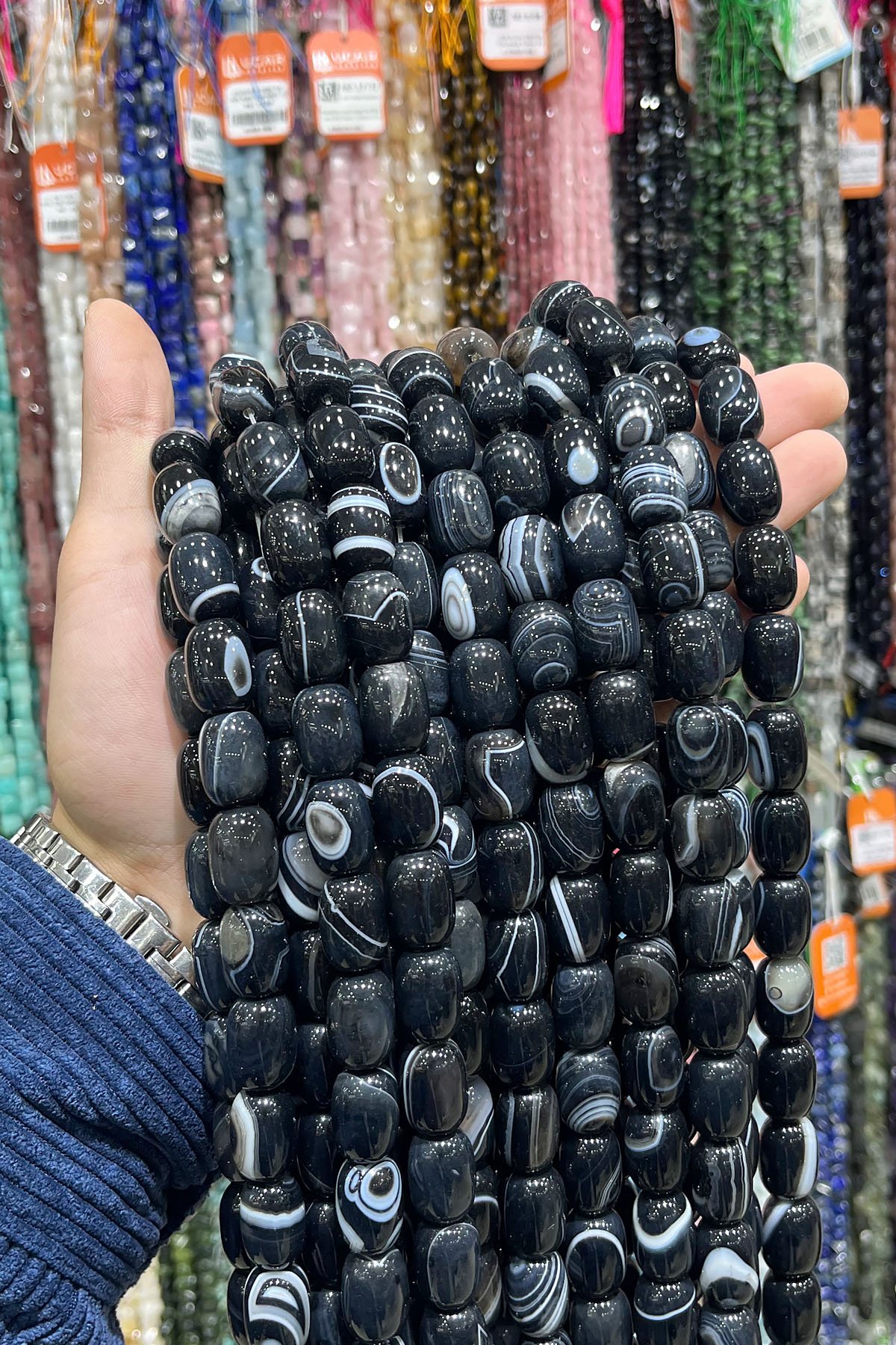 Madagaskar Akik Taşı Siyah Kapsül Kesim 13x18mm