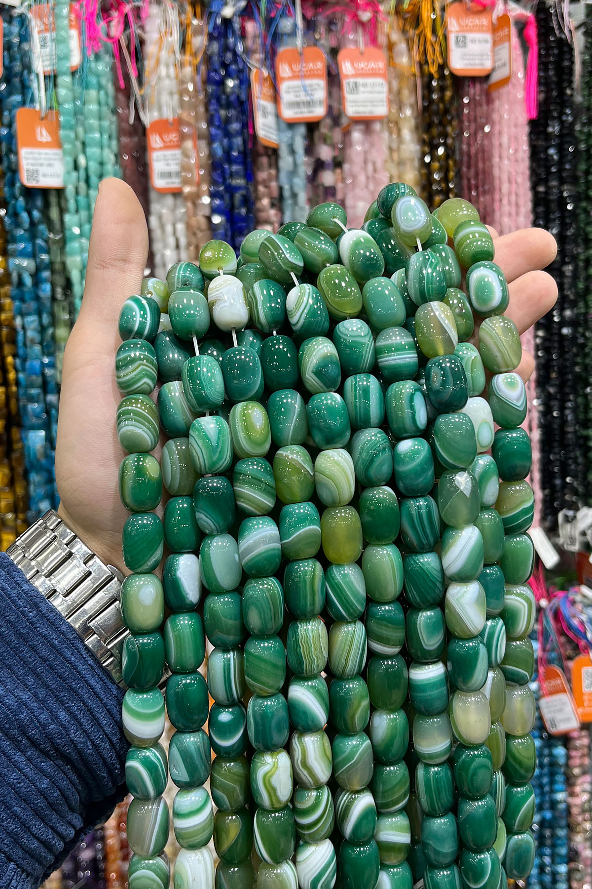 Madagaskar Akik Taşı Yeşil Kapsül Kesim 13x18mm