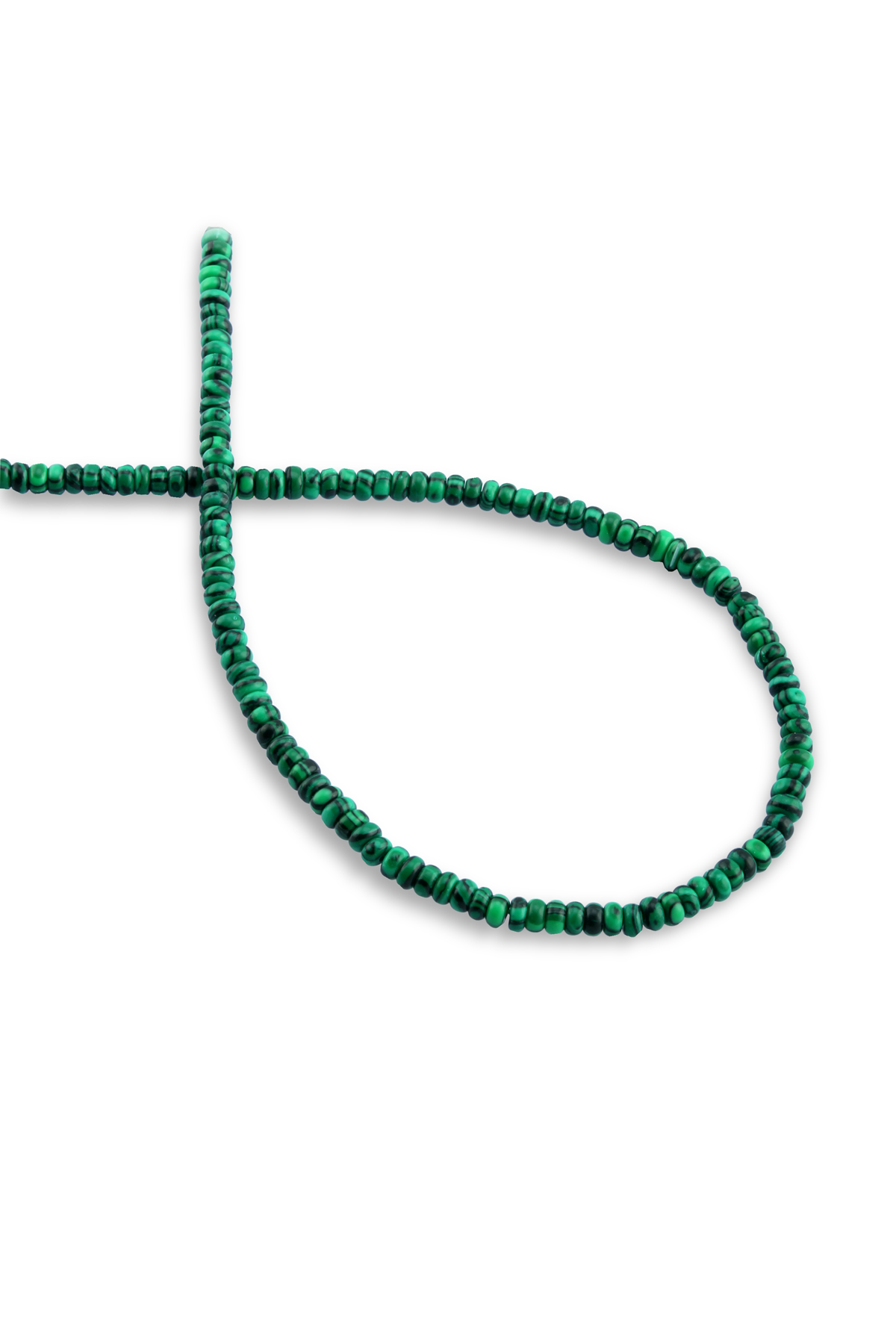 Malakit Doğal Taş Parlak Rondela Kesim 2x4mm Dizi