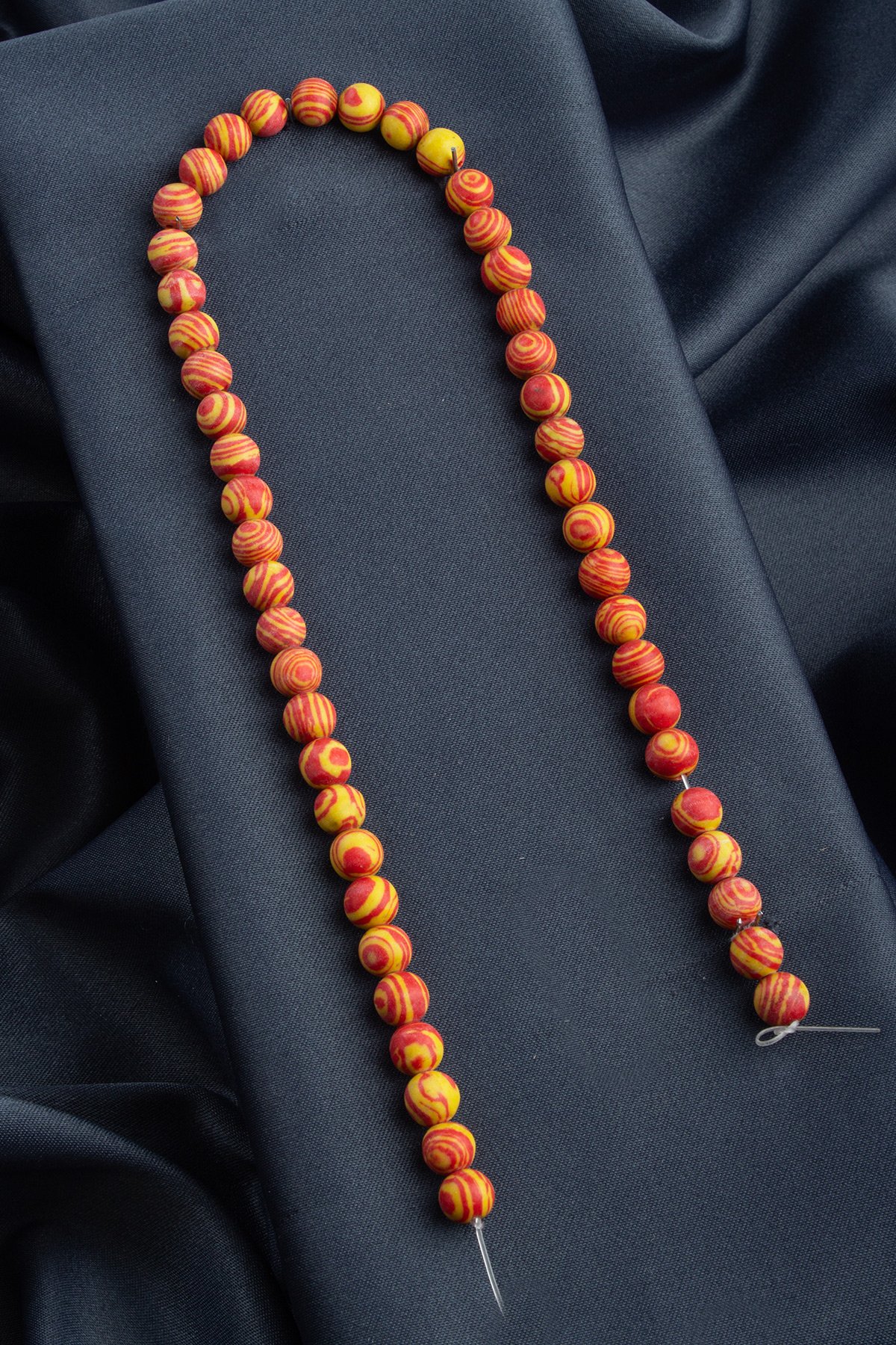 Malakit Sıkma Doğal Taş Parlak Küre Kesim 8mm Dizi [B+]