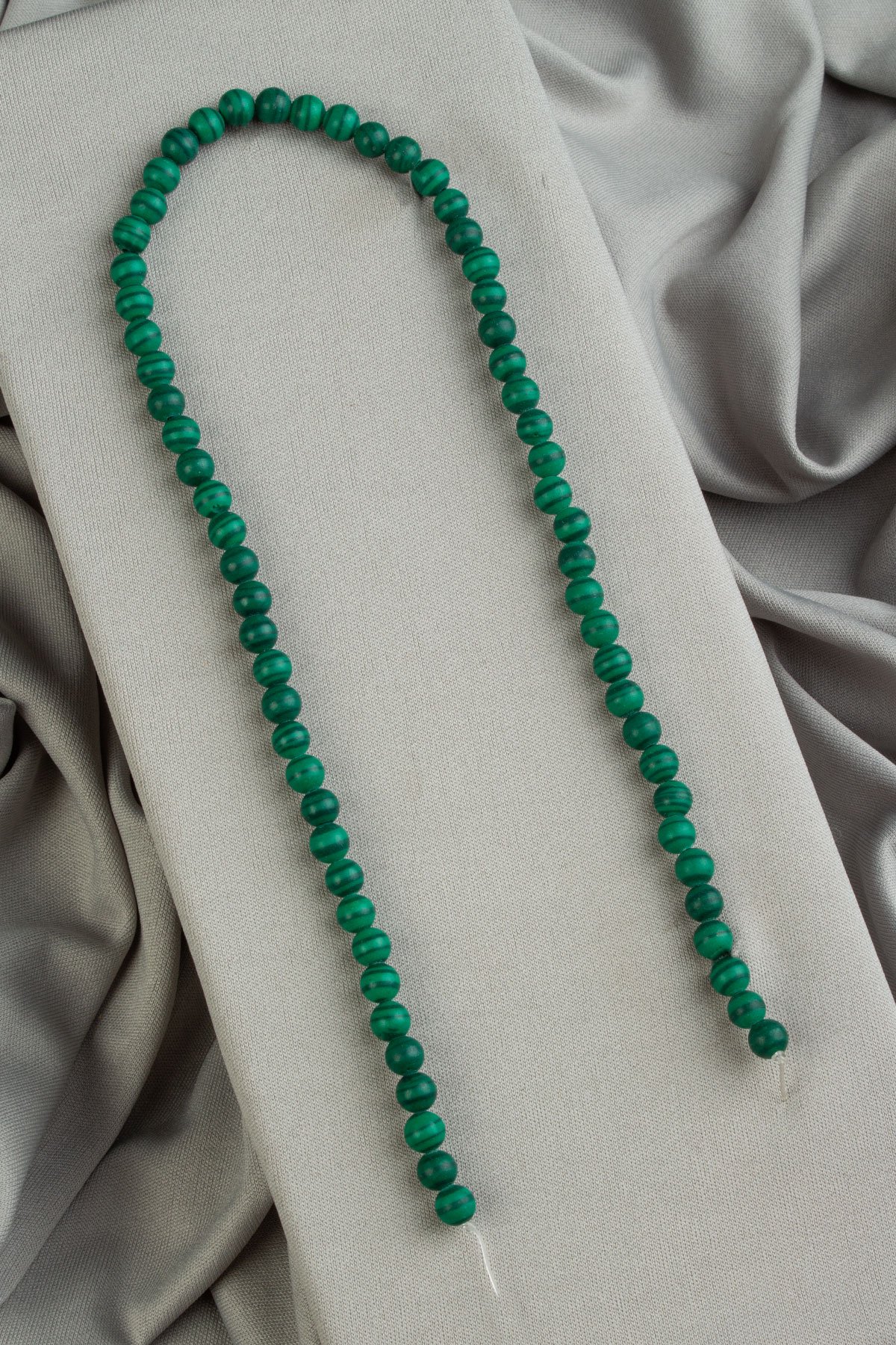 Malakit Sıkma Doğal Taş Parlak Yeşil Küre Kesim 6mm Dizi [B+]