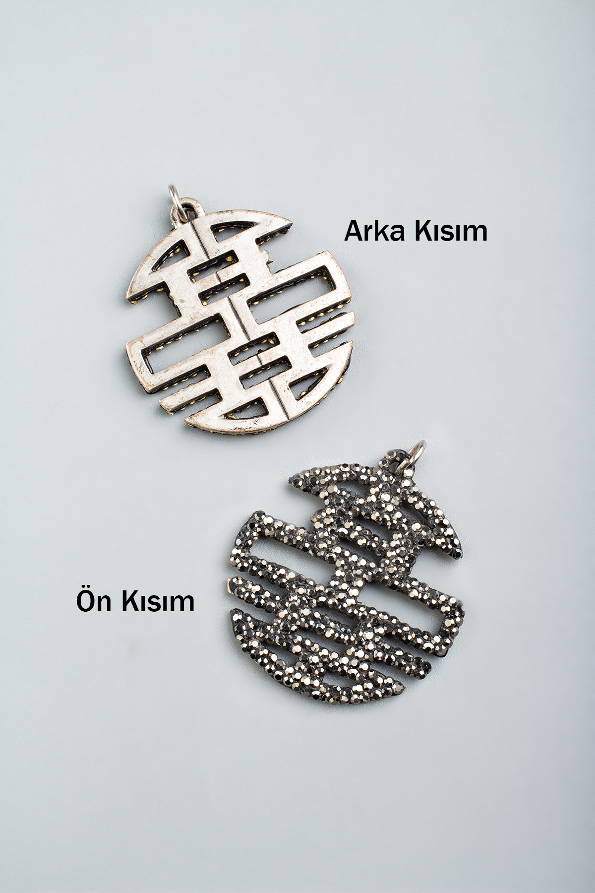 Markazit Doğal Taş Lazer Kesim Daire Kolye Ucu