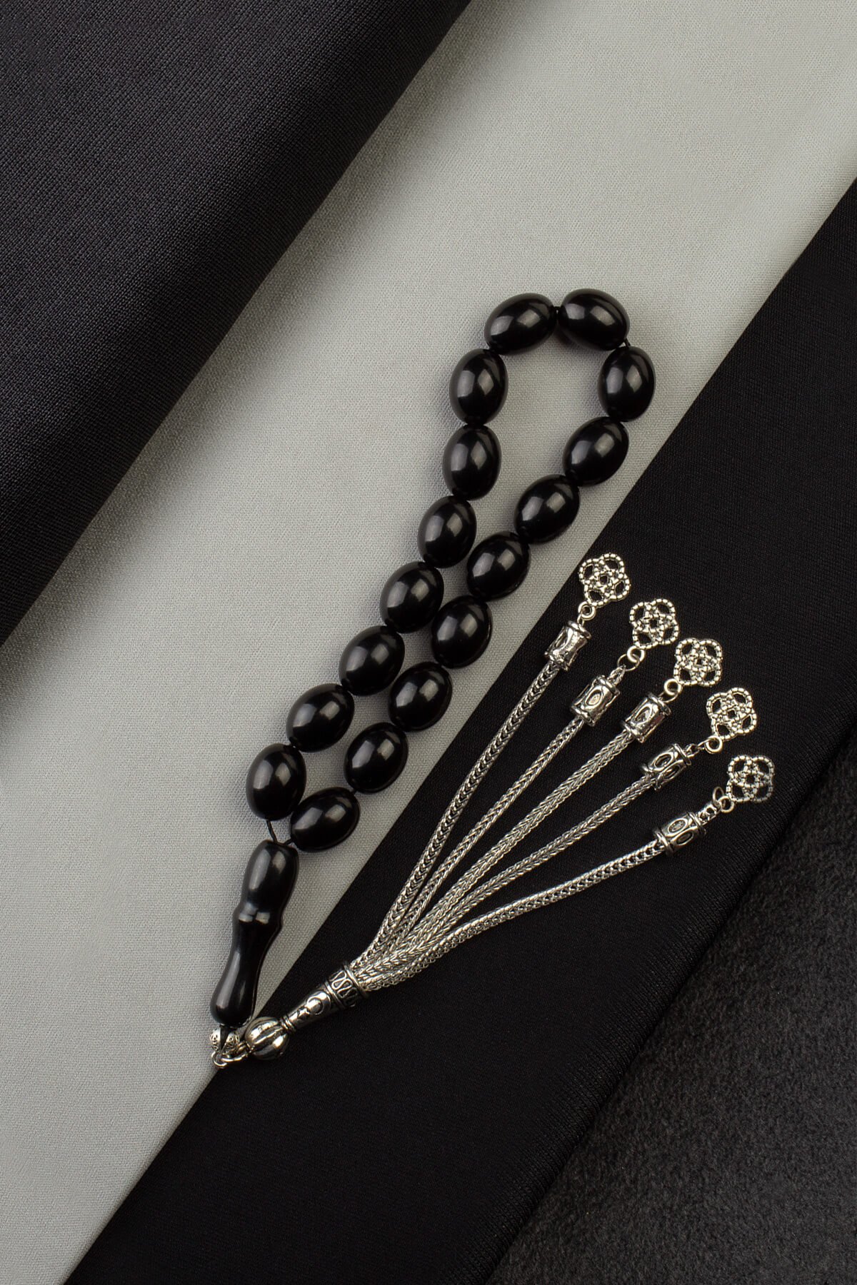 Maskot Oltu Taşı Doğal Taş Arpa Kesim Tesbih