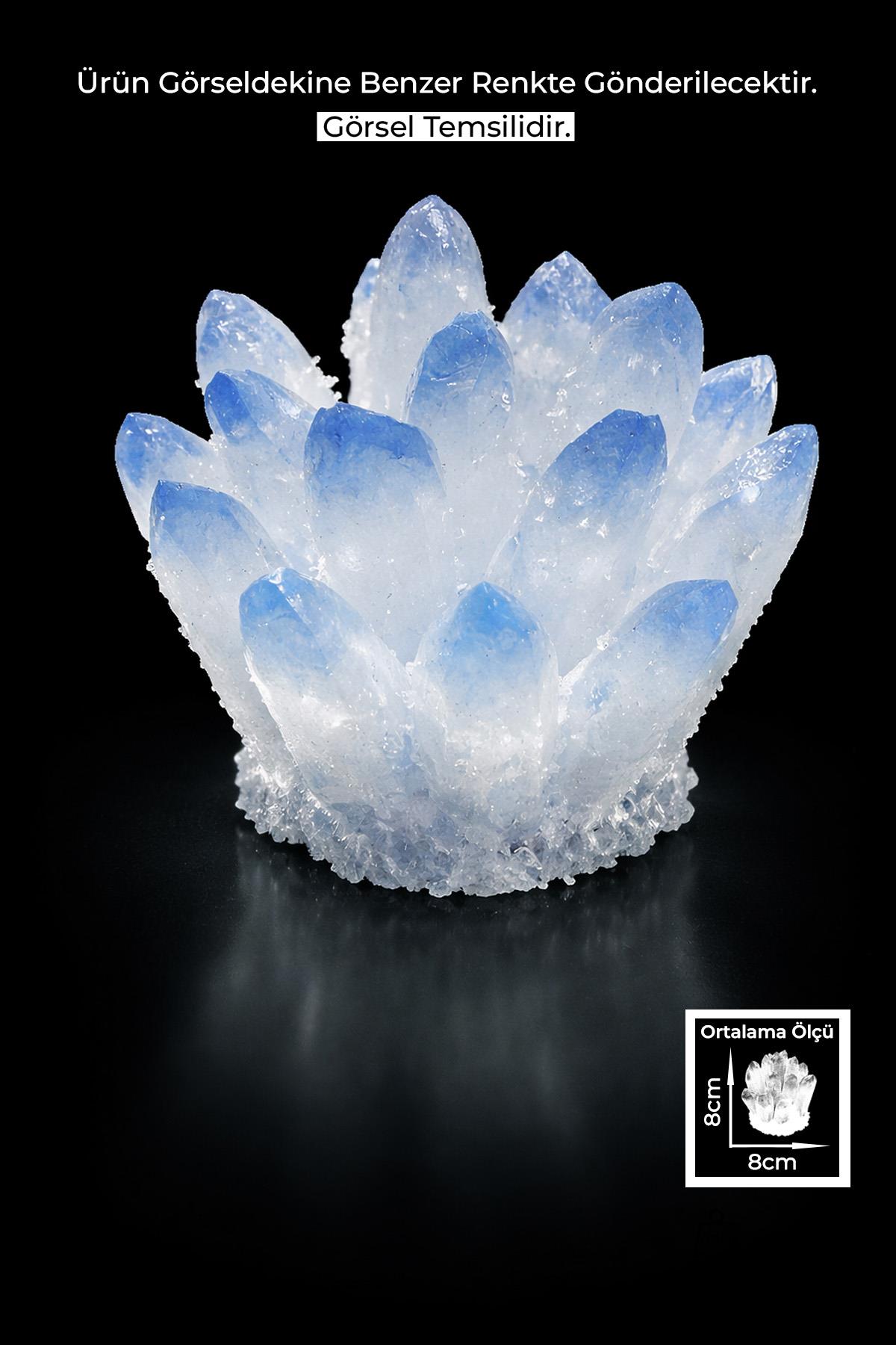 Mavi Kuvars Taşı Kristal Kesim Ham Kütle Dekoratif Obje