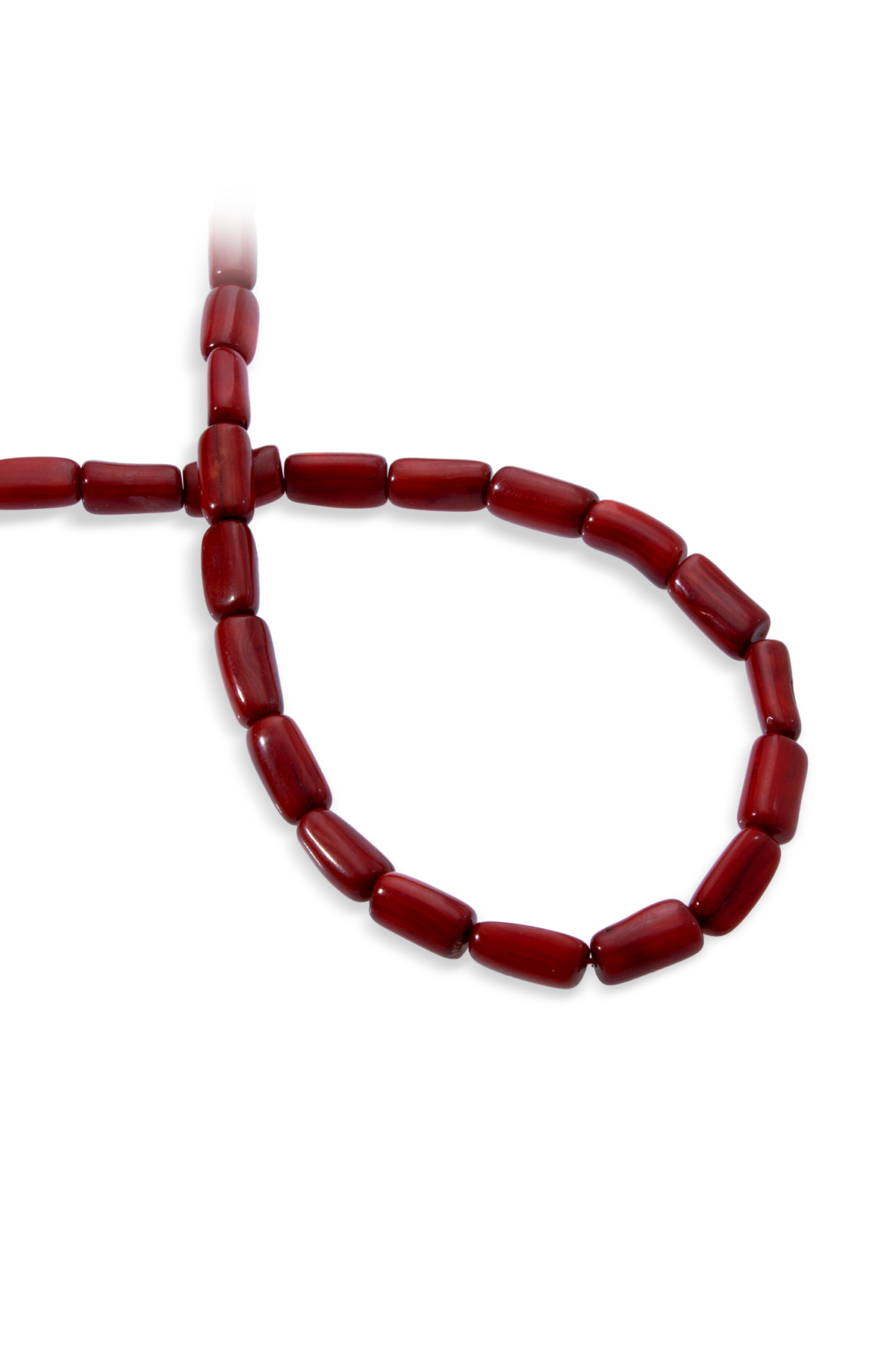 Mercan Doğal Taş Kırmızı Silindir Kesim Dizi