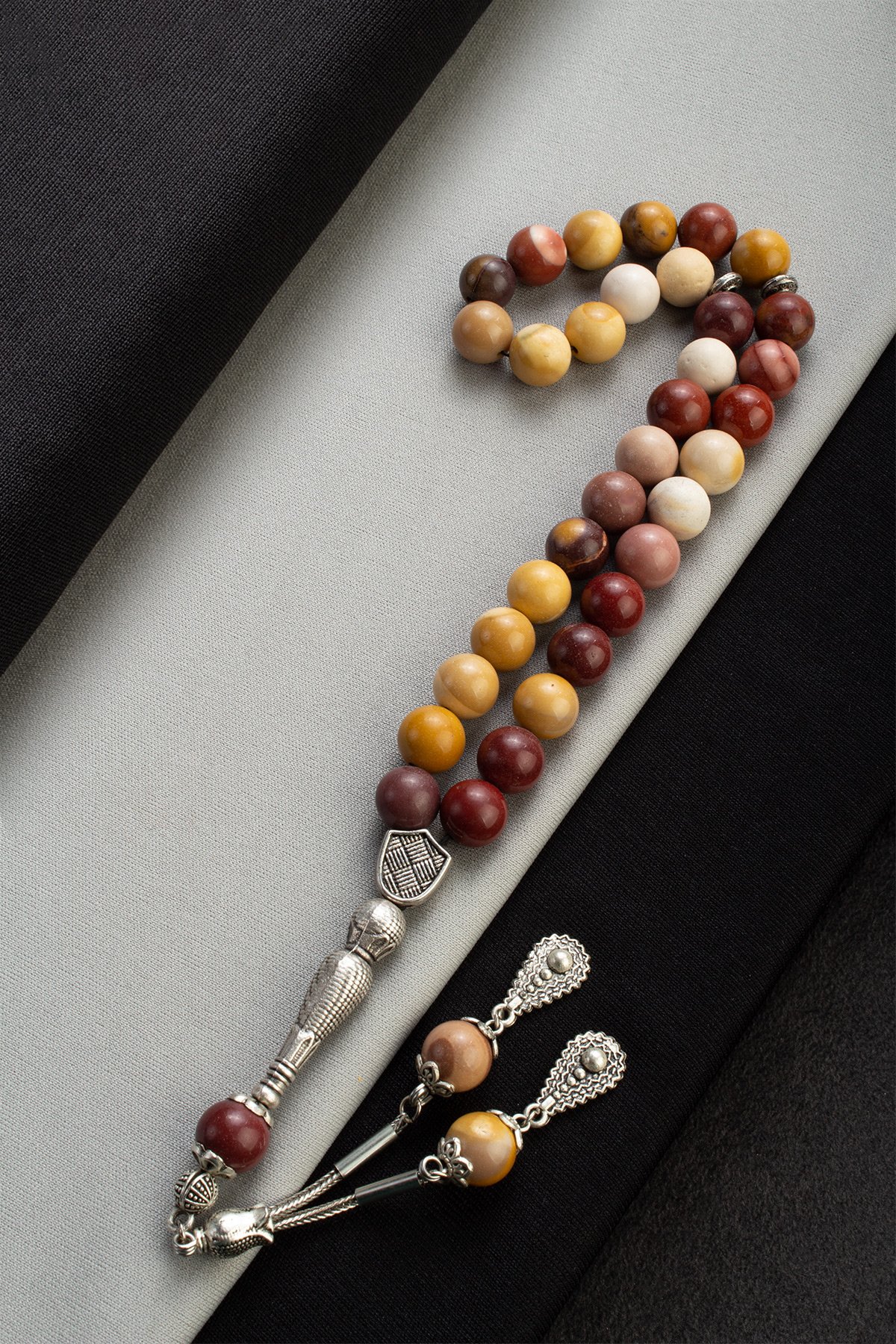 Mokait Doğal Taş Küre Kesim 33 lu 10mm Tesbih