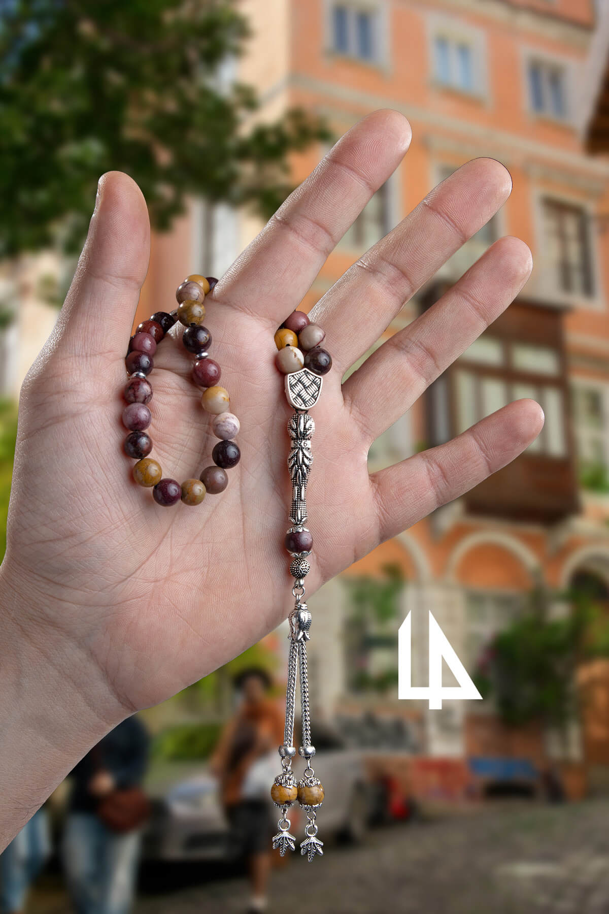 Mokait Jasper Doğal Taş Küre Kesim 33 lü 8mm Tesbih