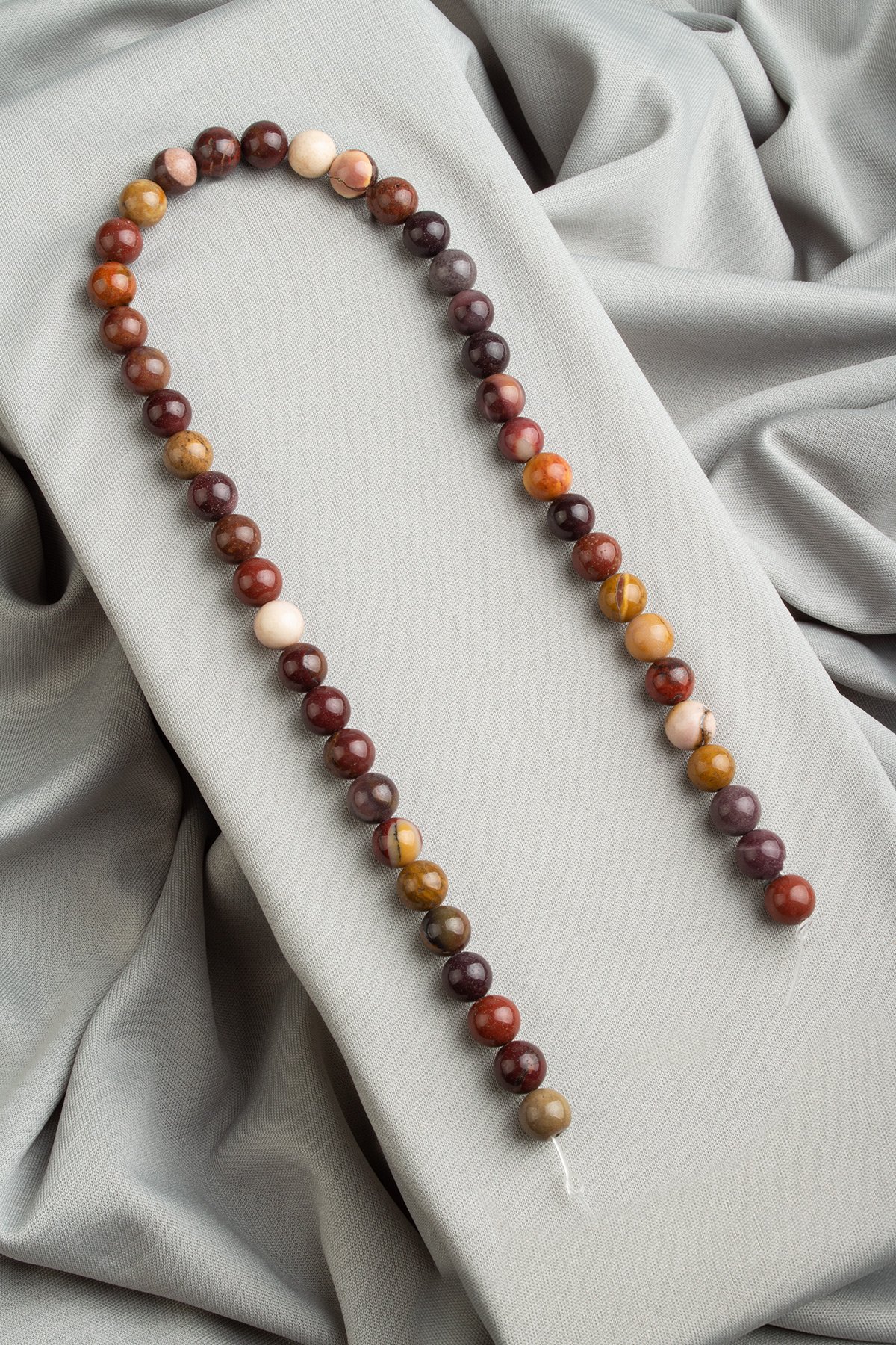 Mokait Jasper Doğal Taş Parlak Küre Kesim 8mm Dizi [AA]