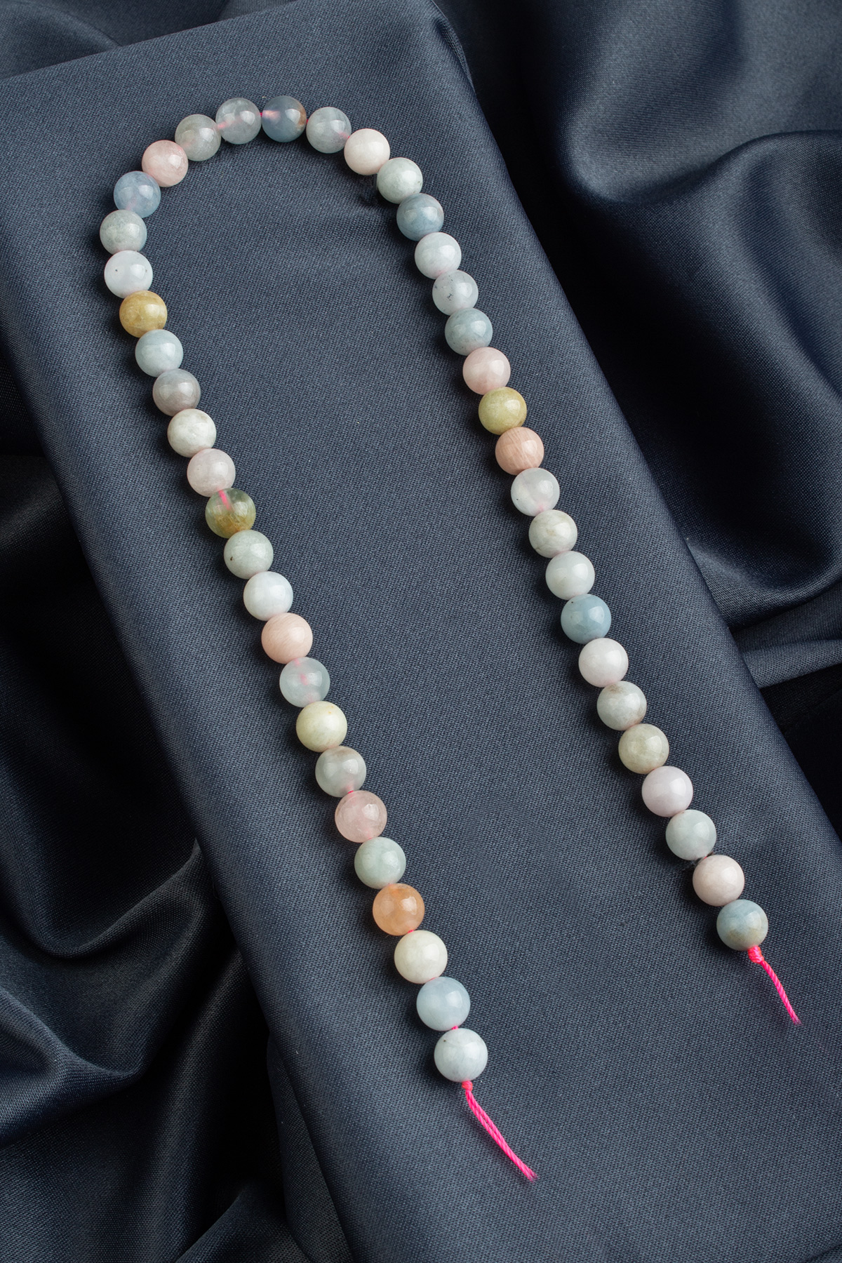 Morganit Doğal Taş Parlak Küre Kesim 8mm Dizi [AB+]