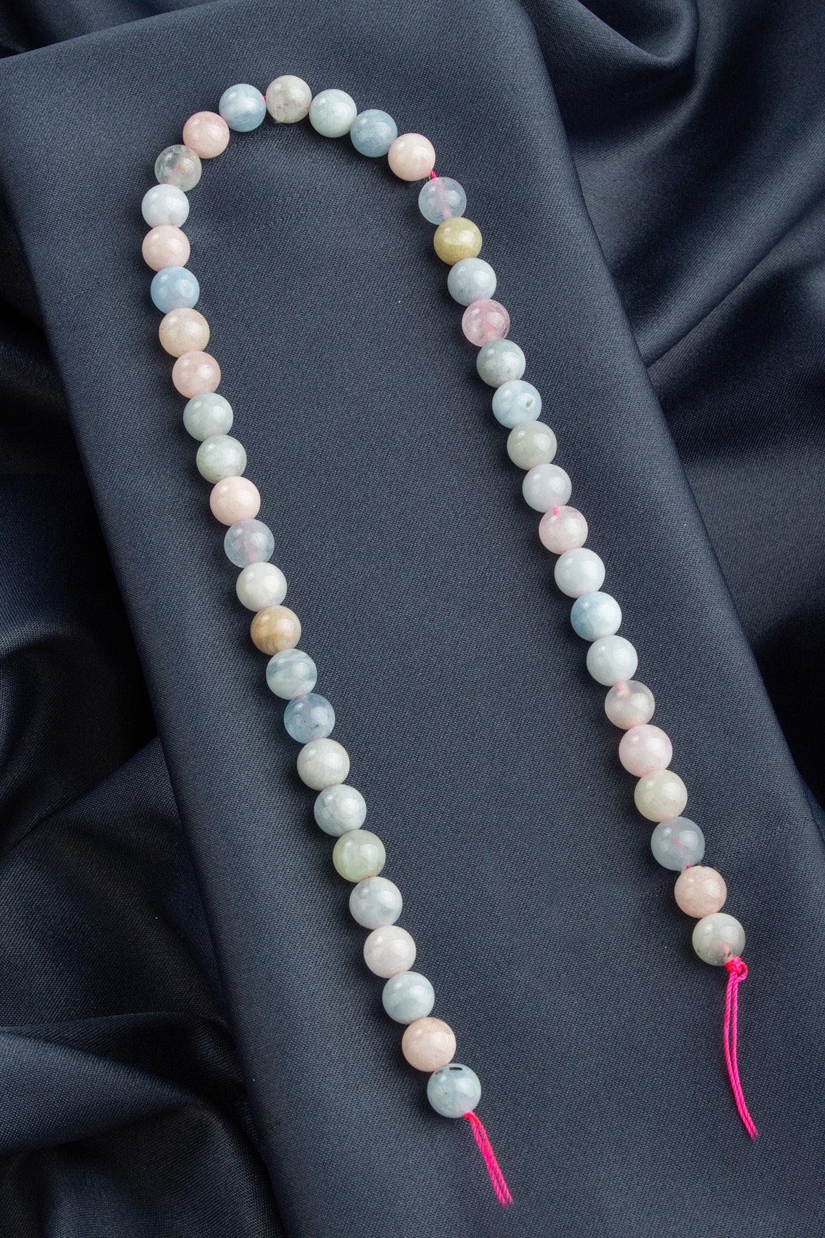 Morganit Doğal Taş Parlak Küre Kesim 8mm Dizi [AA]