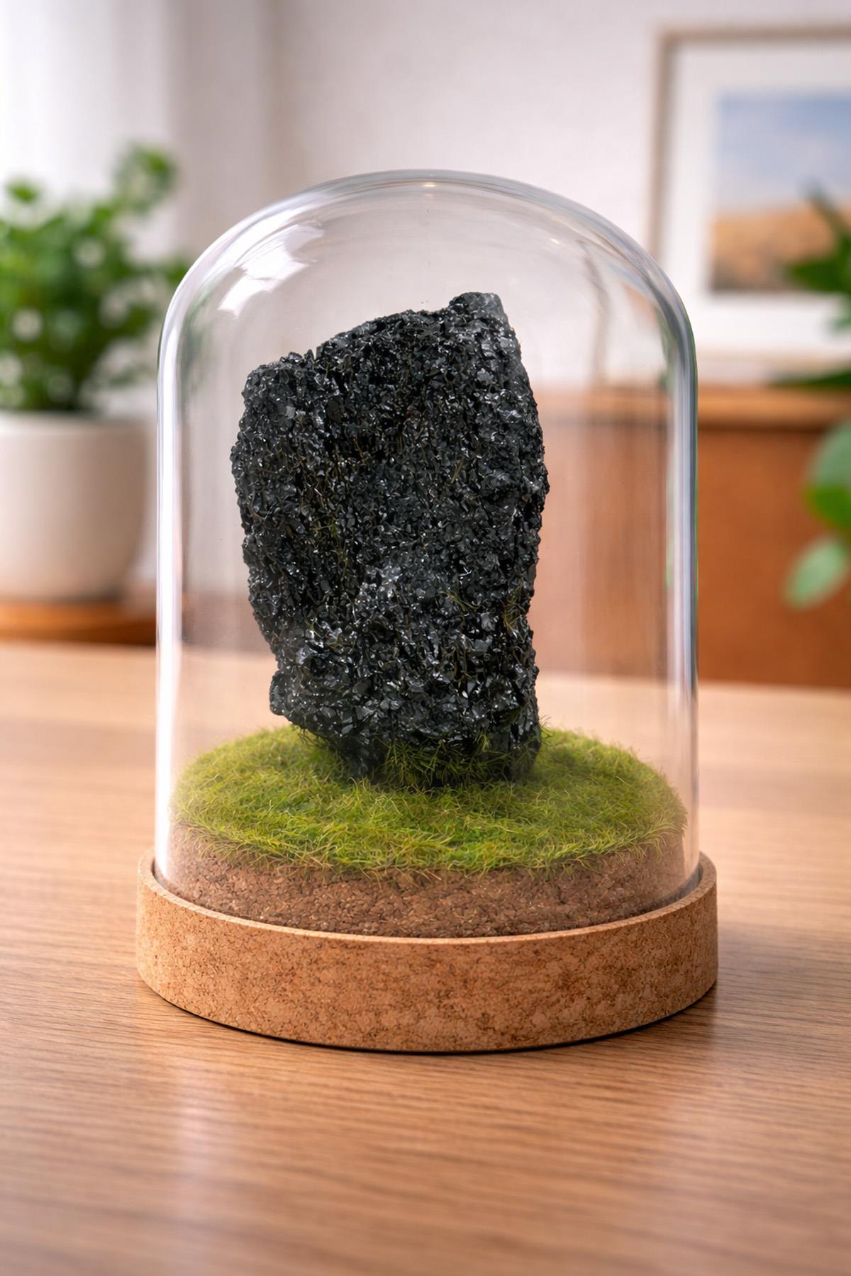 Mozanit Taşı Cam Fanus