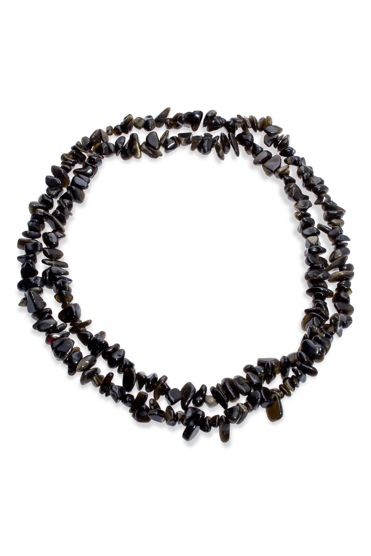 Obsidyen Doğal Kırık Taş Orta Boy Parlak 5x8mm Dizi