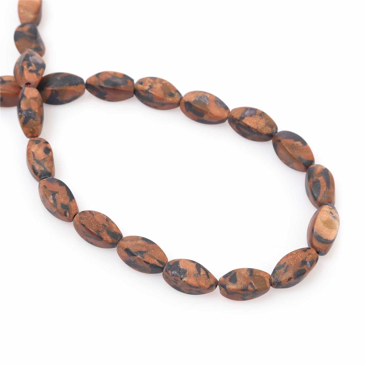 Obsidian Natural Stone 20x10mm String Of Beads