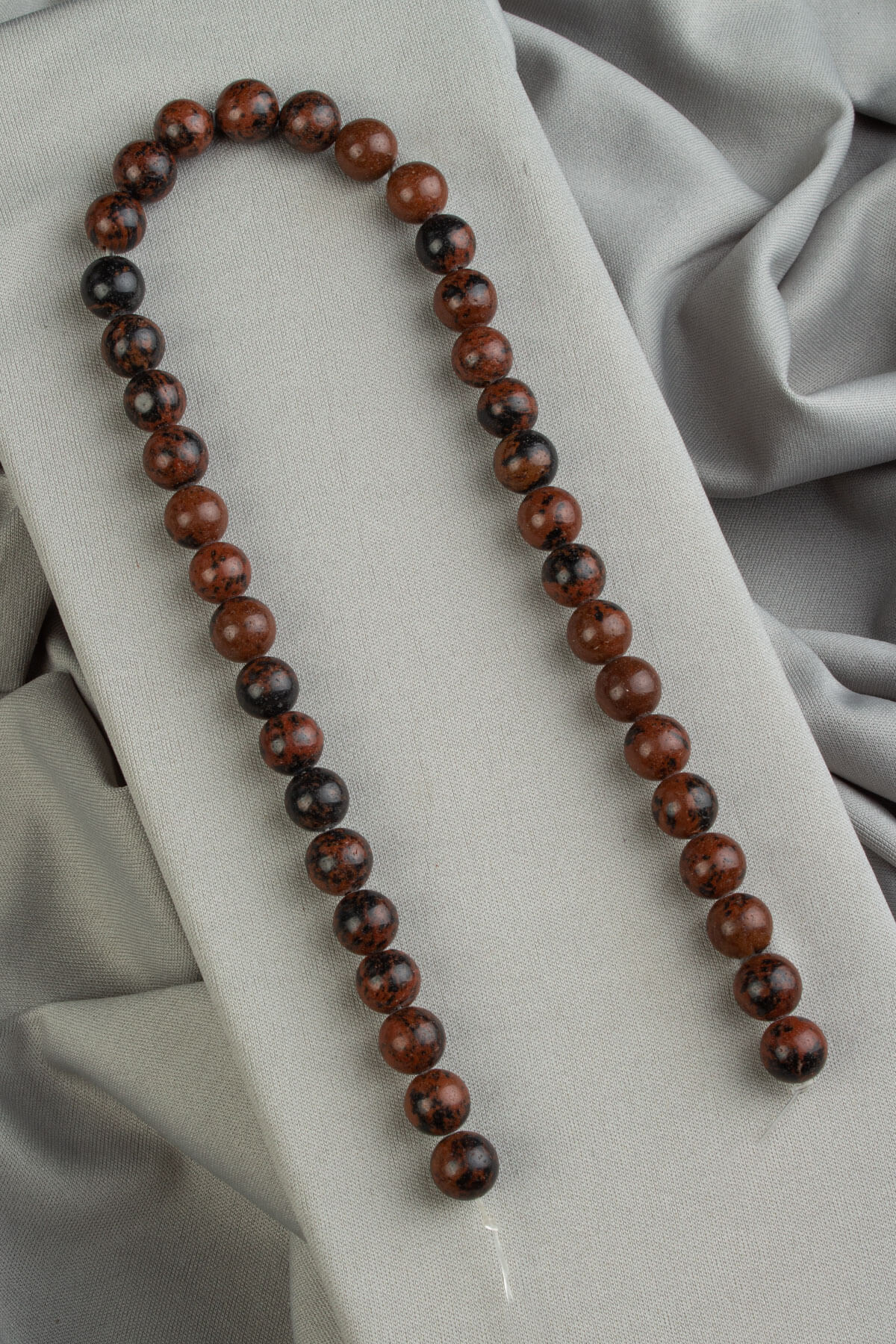 Obsidian Natural Stone Shiny Augerndy Globe Cut 10mm String Of Beads