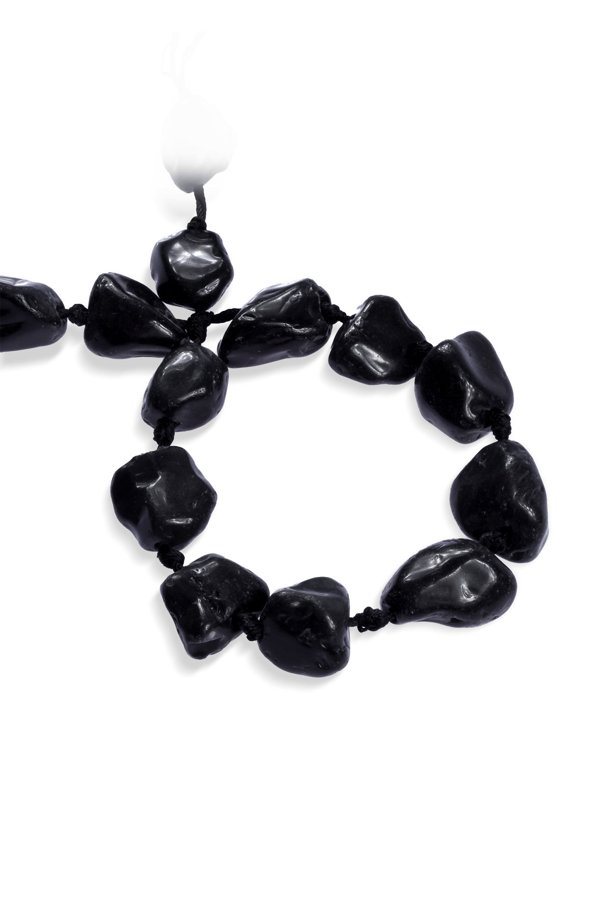 Obsidyen Doğal Taş Parlak Ham Kütle Kesim 15x25mm Dizi