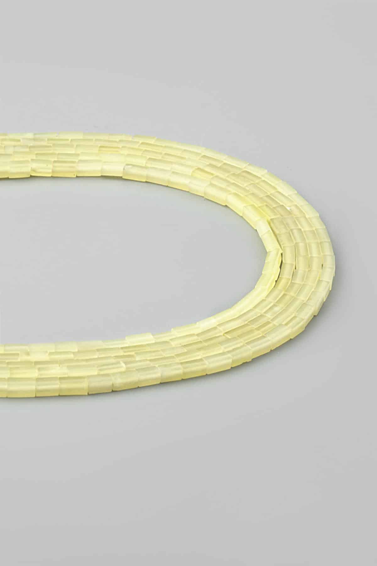 Olivin Doğal Taş Parlak Sarı Dikdörtgen Kesim 2x4mm Dizi [AA]