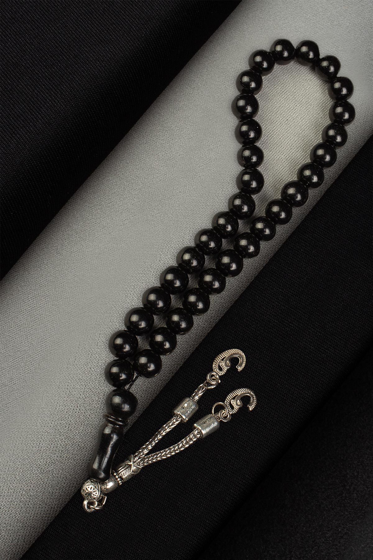 Oltu Taşı Doğal Taş Küre Kesim 33 lu 8mm Tesbih