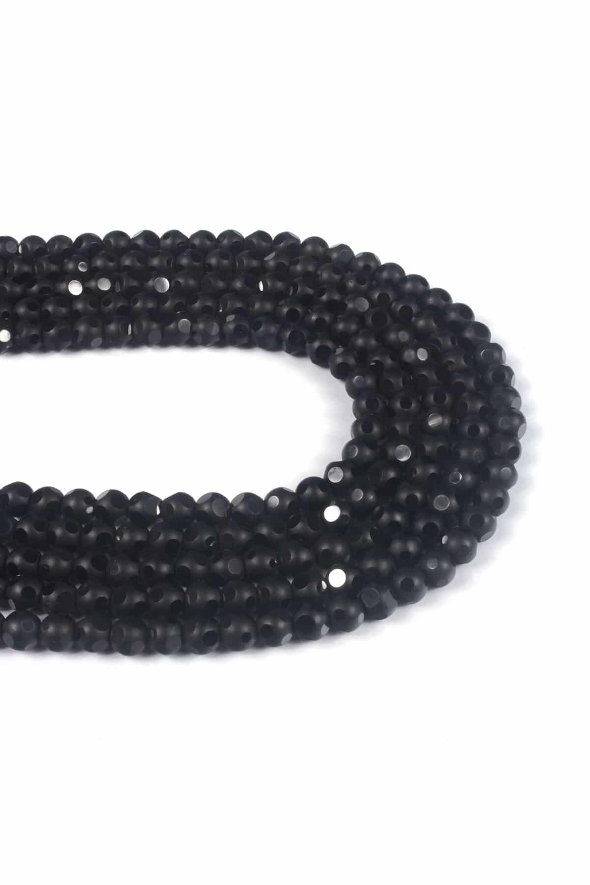 Onyx Glass Chandelier Cut 4mm String Of Beads