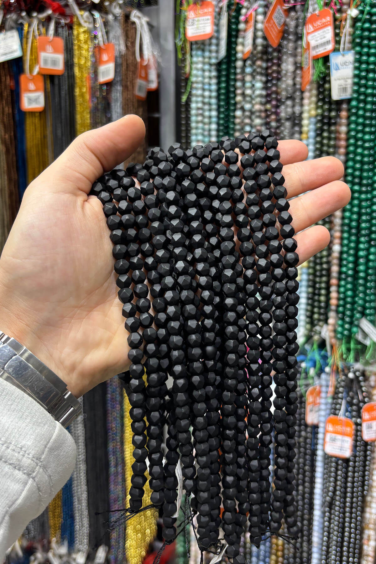 Oniks Doğal Taş Hegzagonal Kesim 8mm Dizi