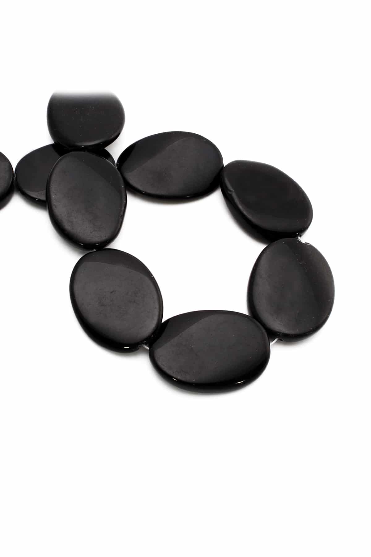 Oniks Doğal Taş Parlak Oval Kesim 30X40mm Dizi [AA]