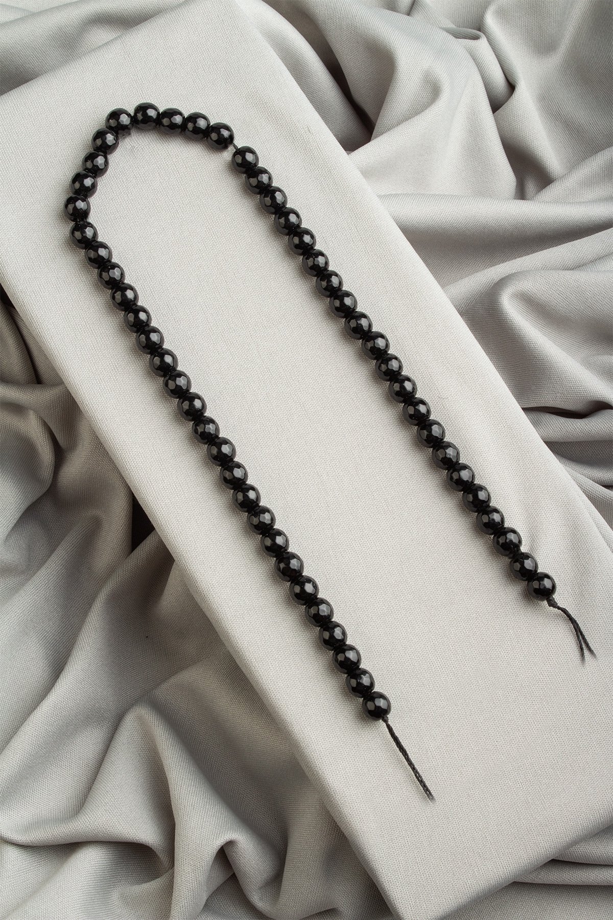 Onyx Natural Stone Shiny Globe Facet Cut 8mm String Of Beads