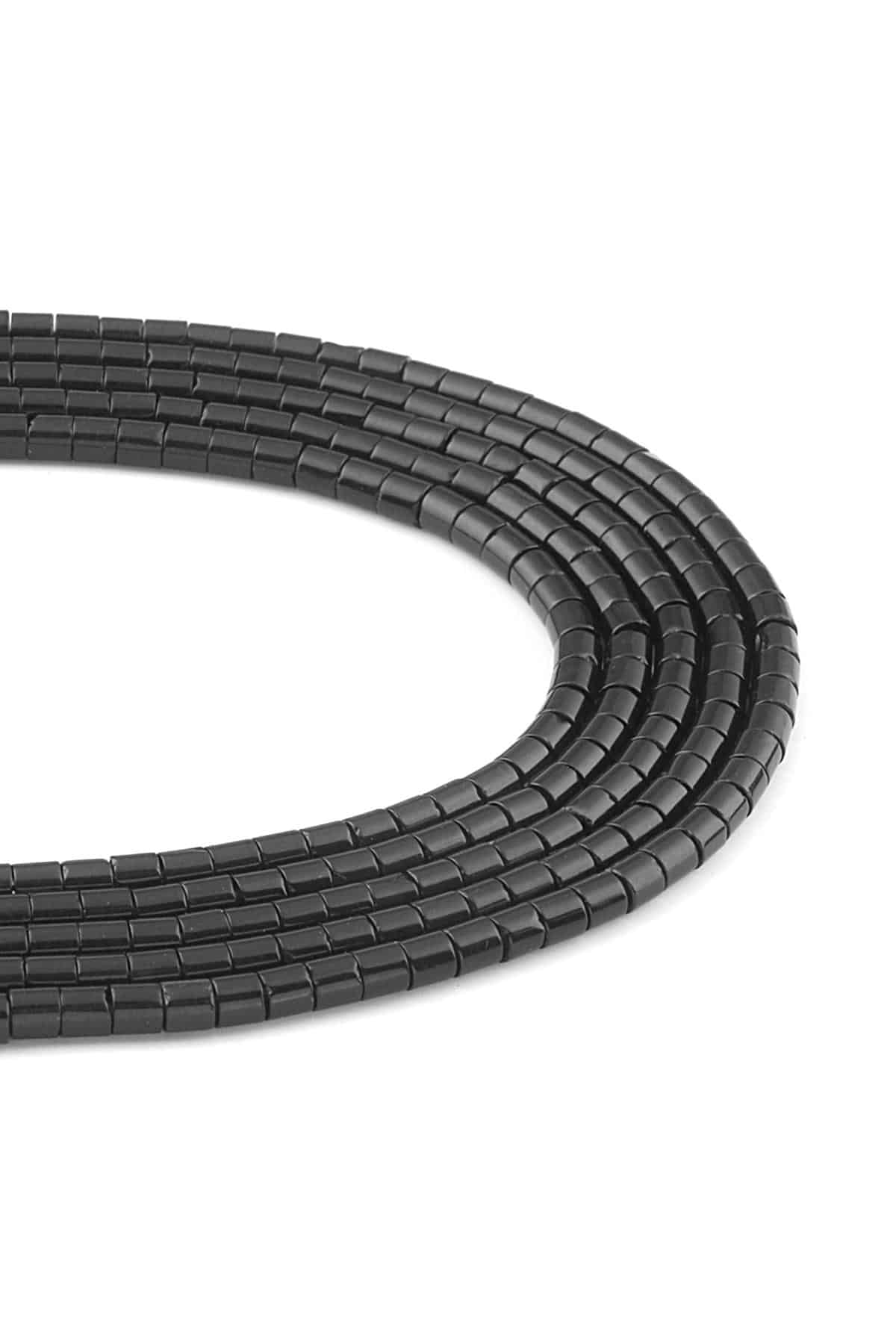Oniks Doğal Taş Parlak Silindir Kesim 4x4mm Dizi [AA]