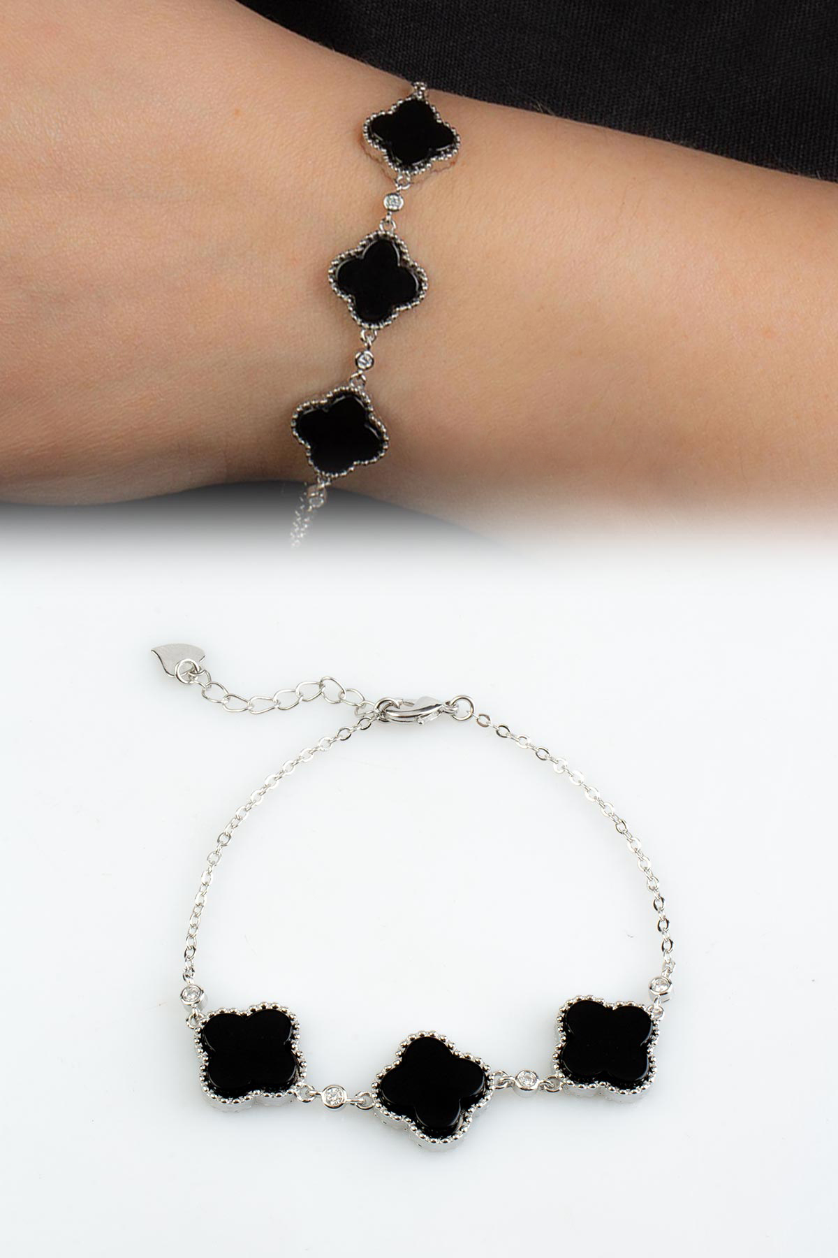 Oniks Doğal Taş Zincir Bileklik