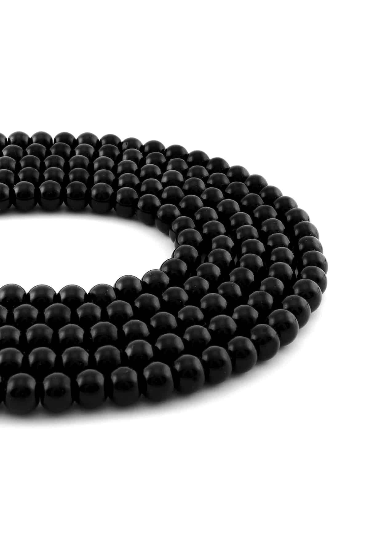 Onyx Matte Glass Globe Cut 6mm String Of Beads