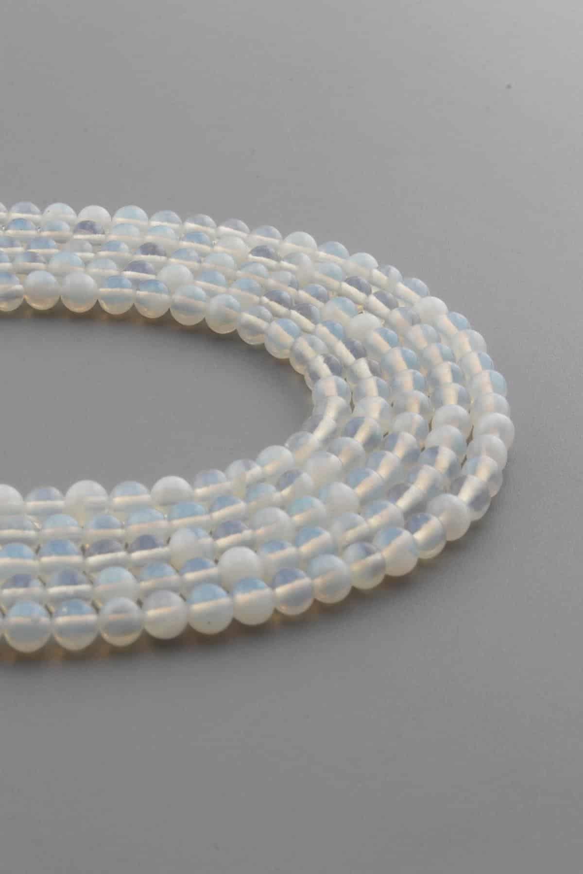 Opal Taşı Parlak Şeffaf Küre Kesim 4mm Dizi [AB]