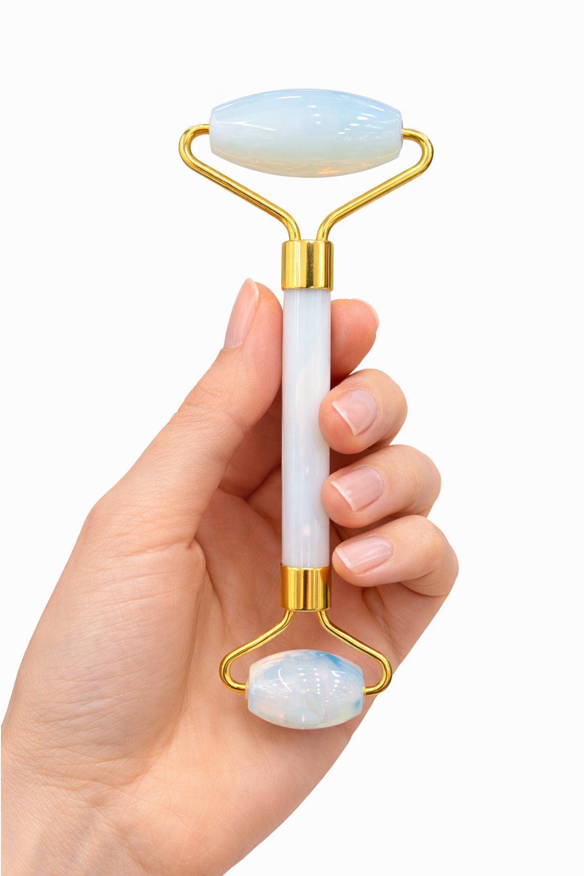 Opal Taşı Face Roller Taşı Yüz Masaj Aleti - Altın Sap