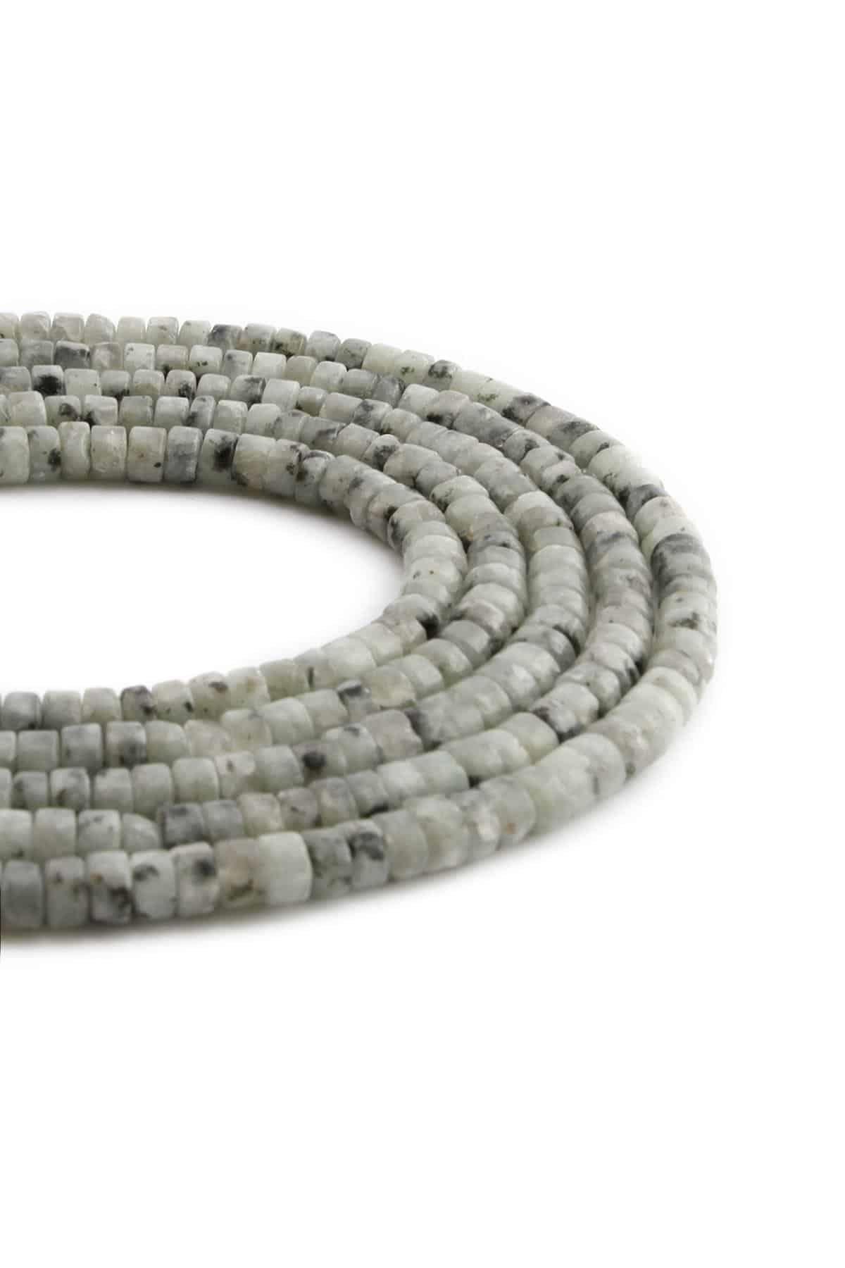 Opalit Natural Stone Shiny Dore Cut 4x2mm String Of Beads