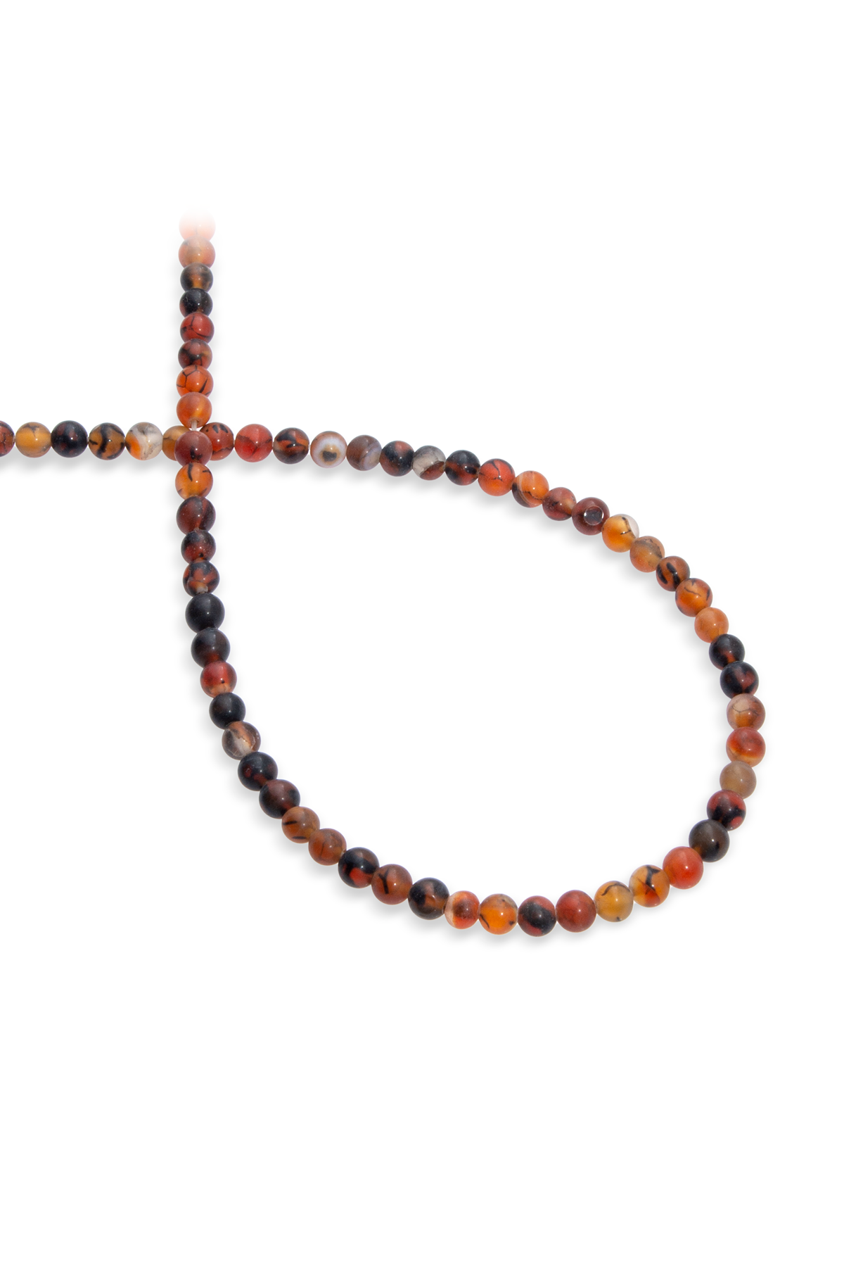 Örümcek Akik Doğal Taş Mat Kızıl Küre Kesim 4mm Dizi