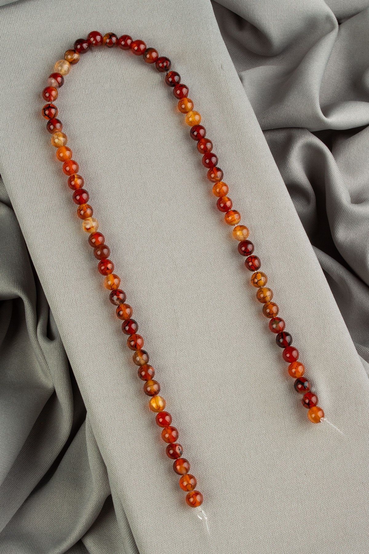 Örümcek Akik Doğal Taş Parlak Küre Kesim 6mm Dizi