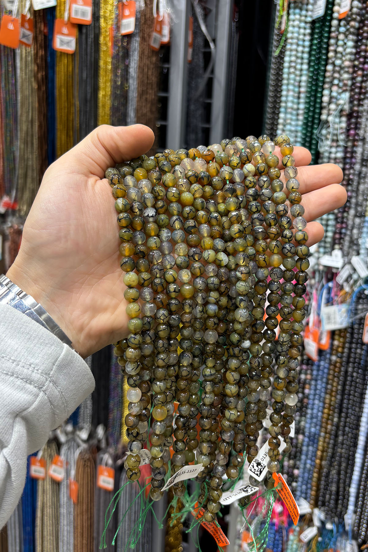 Örümcek Akik Doğal Taş Parlak Yeşil Küre Faset Kesim 8mm Dizi [AA]